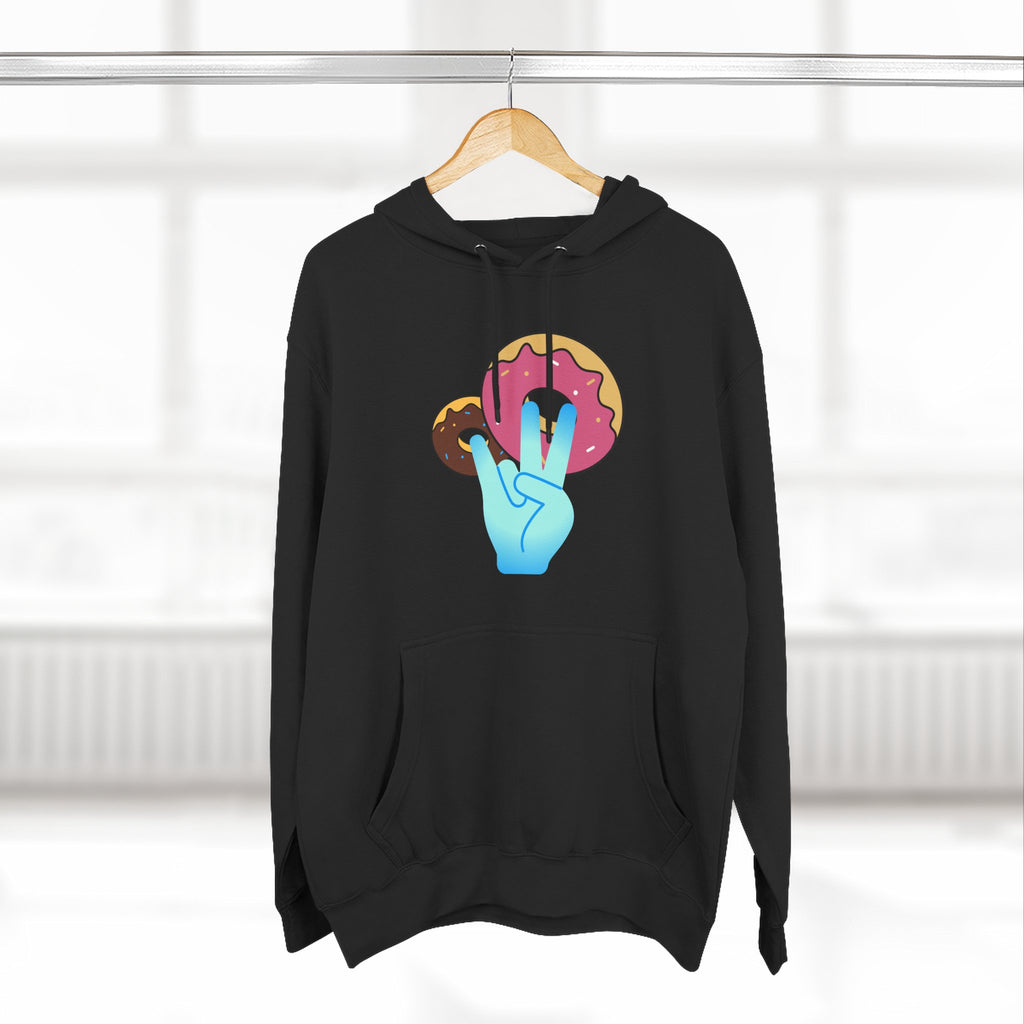 Playful Donut Fleece Hoodie, Cozy Hoodie for Foodies, Trendy Casual Wear, Gift for Food Lovers, Sweet Treat Apparel