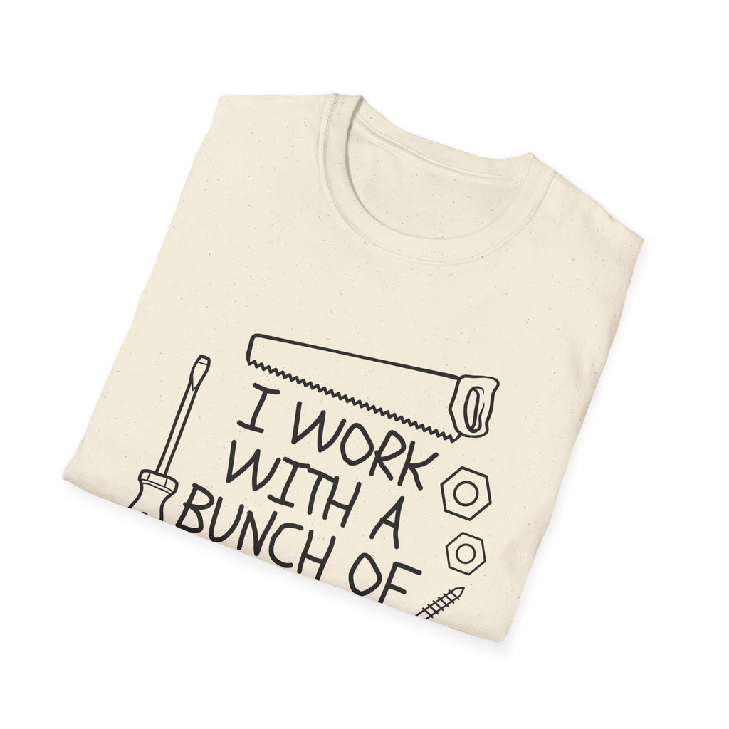 I work with Tools T-Shirt: I Work With a Bunch of Tools, Gift for DIY Enthusiasts, Father's Day, Workshop Apparel, Casual Wear, [...]