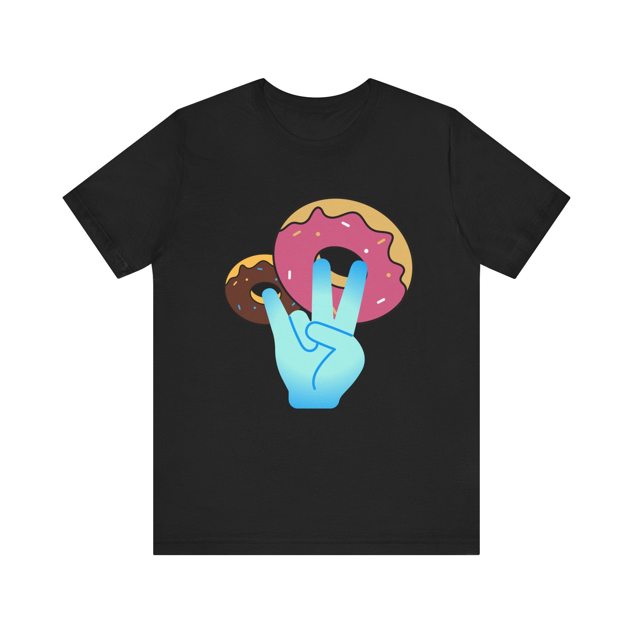 Playful Donut Graphic Tee, Casual Tee, Foodie Shirt, Gift for Food Lovers, Fun Day Out Style, Bright Orange T-Shirt, Unique Trendy Apparel