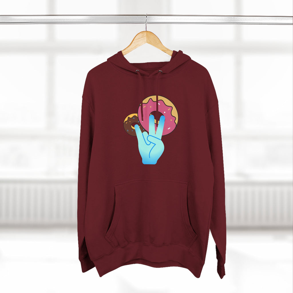 Playful Donut Fleece Hoodie, Cozy Hoodie for Foodies, Trendy Casual Wear, Gift for Food Lovers, Sweet Treat Apparel