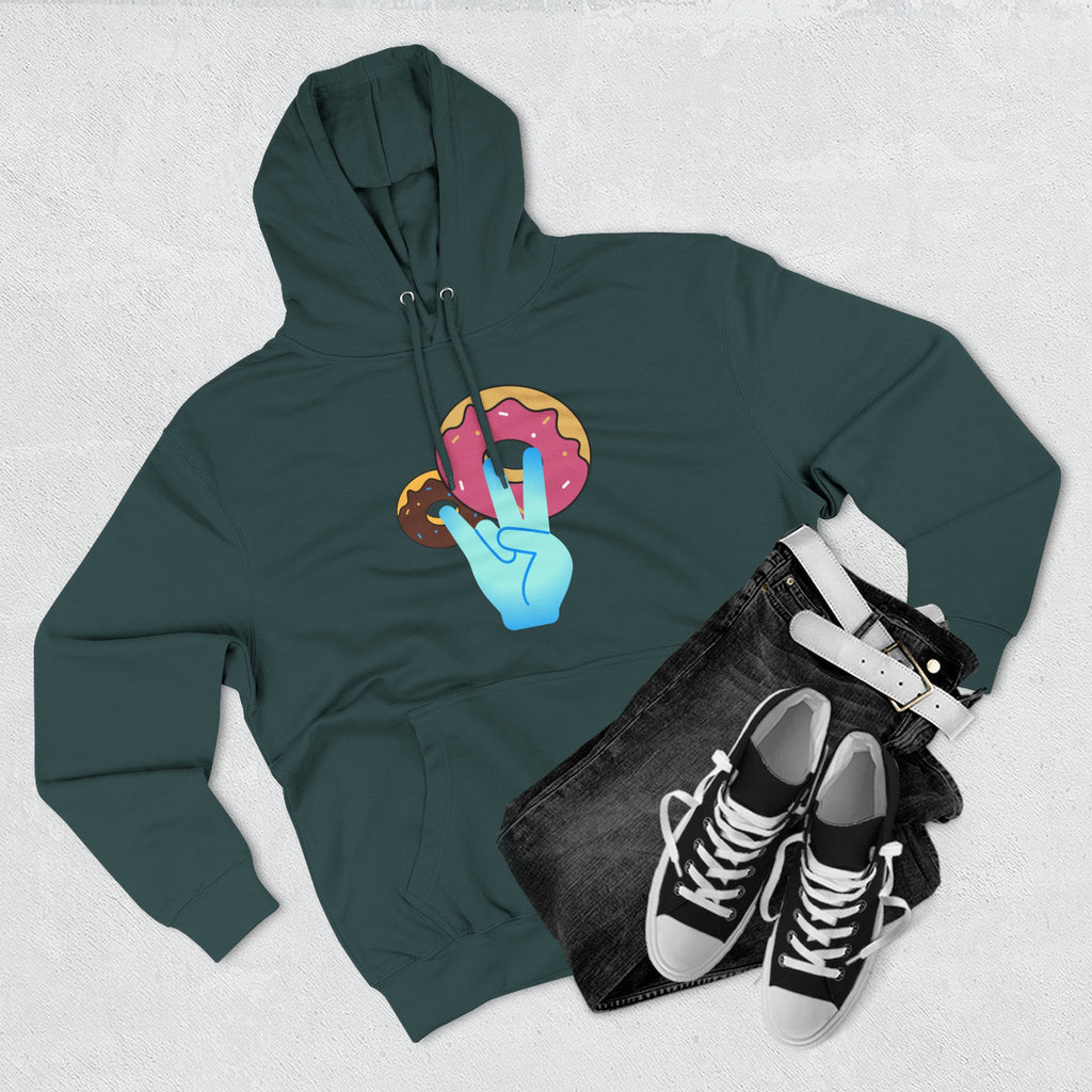 Playful Donut Fleece Hoodie, Cozy Hoodie for Foodies, Trendy Casual Wear, Gift for Food Lovers, Sweet Treat Apparel