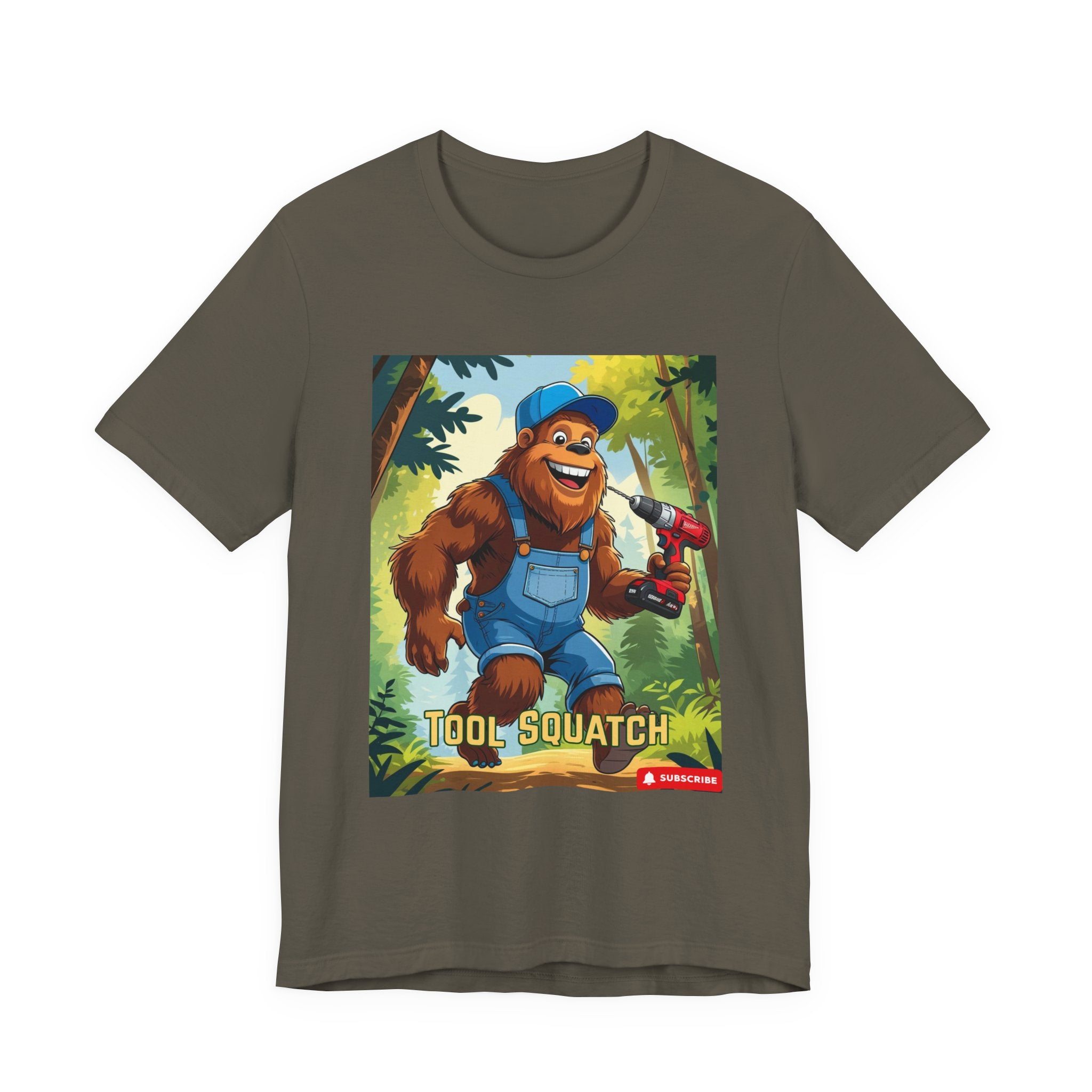 Tool Squatch Graphic Tee, Funny T-Shirt for Nature Lovers, Unisex Short Sleeve, Gift for Dad, Camping Apparel, Outdoor Adventure