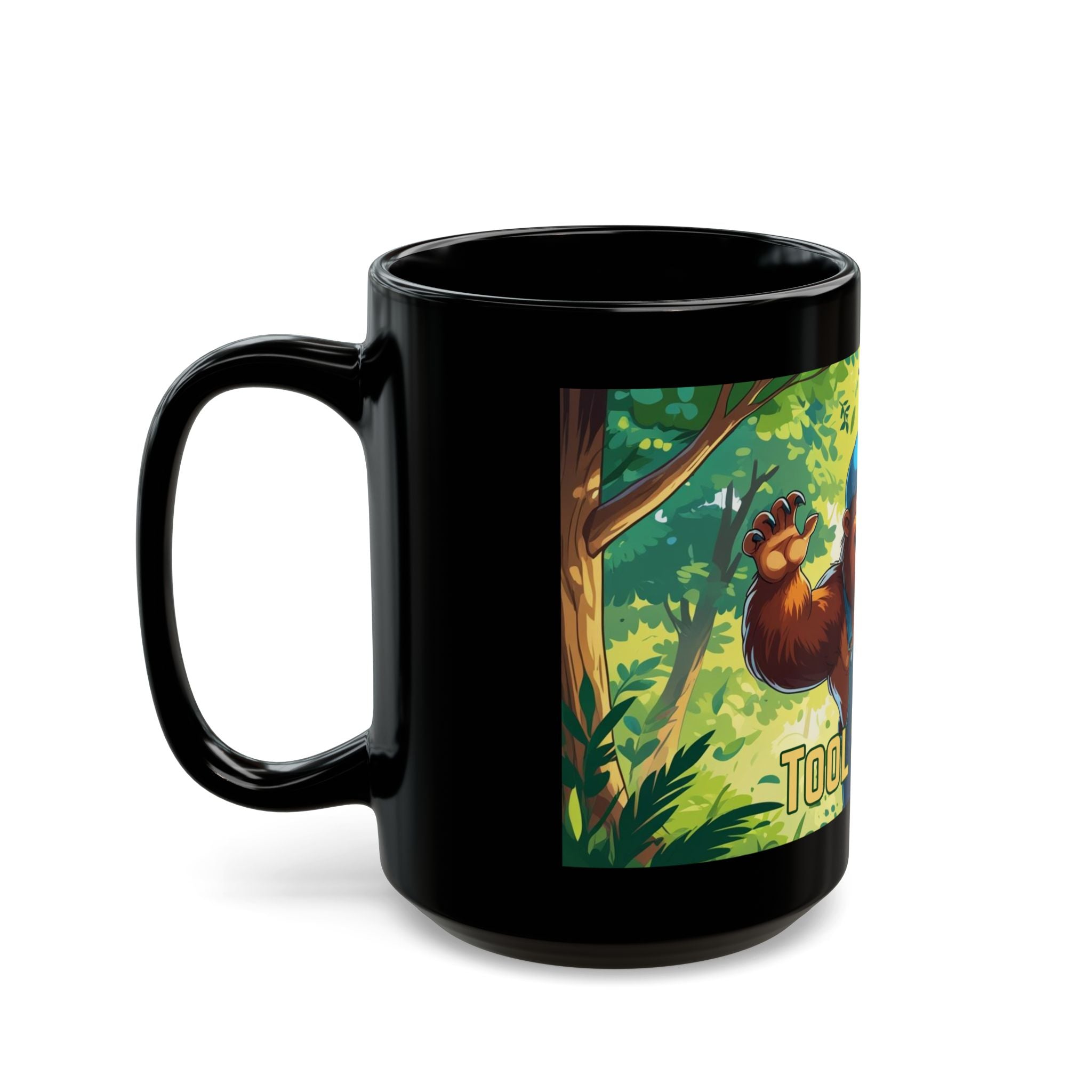 Tool Squatch Mug - Funny Black 11oz & 15oz Coffee Cup for DIY Lovers, Gift for Handyman, Kitchen Decor, Unique Design