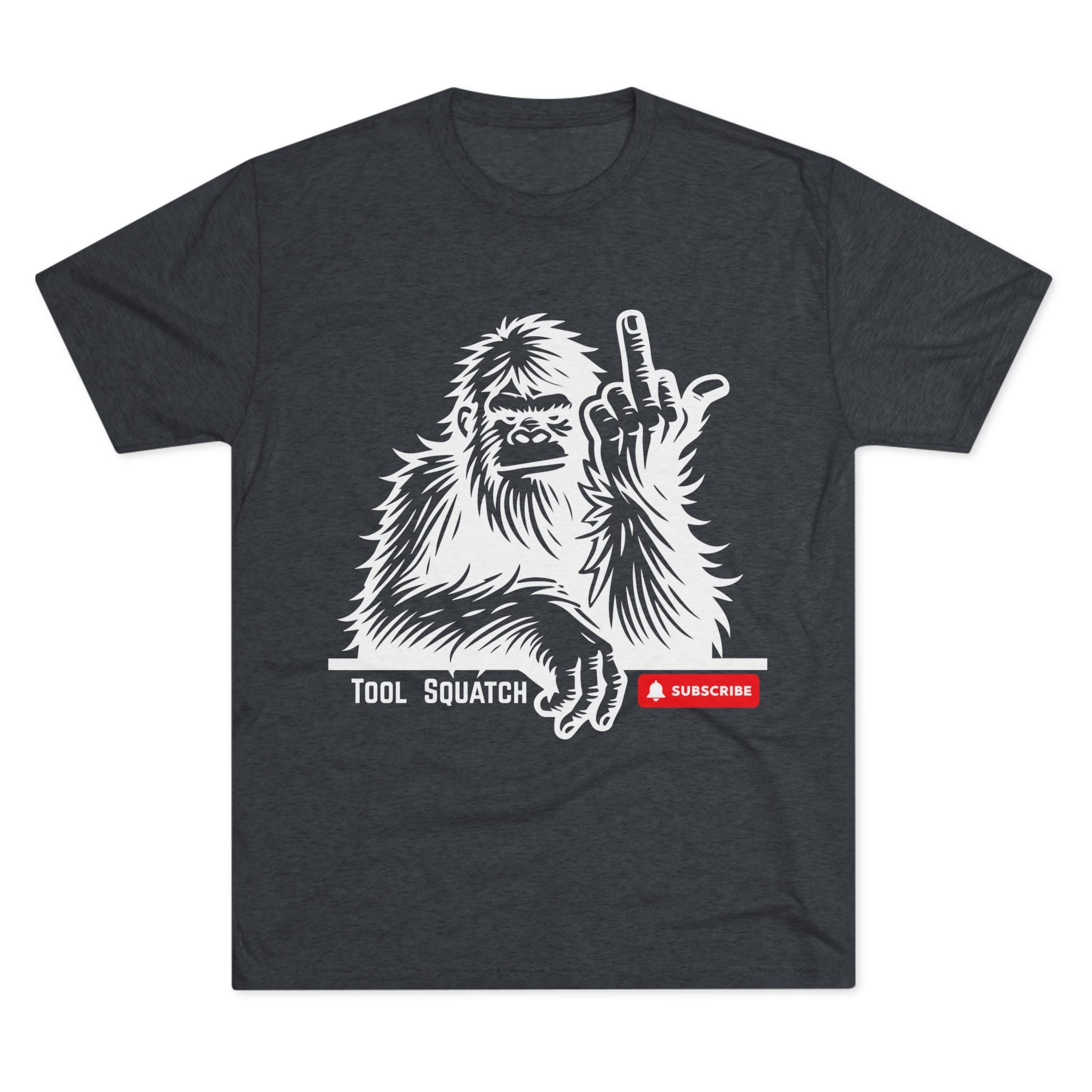 Sasquatch, Tool Squatch - Unisex Tri-Blend Crew Tee, Funny Graphic Shirt, Gifts for Him, Unique Casual Wear, Humor Apparel