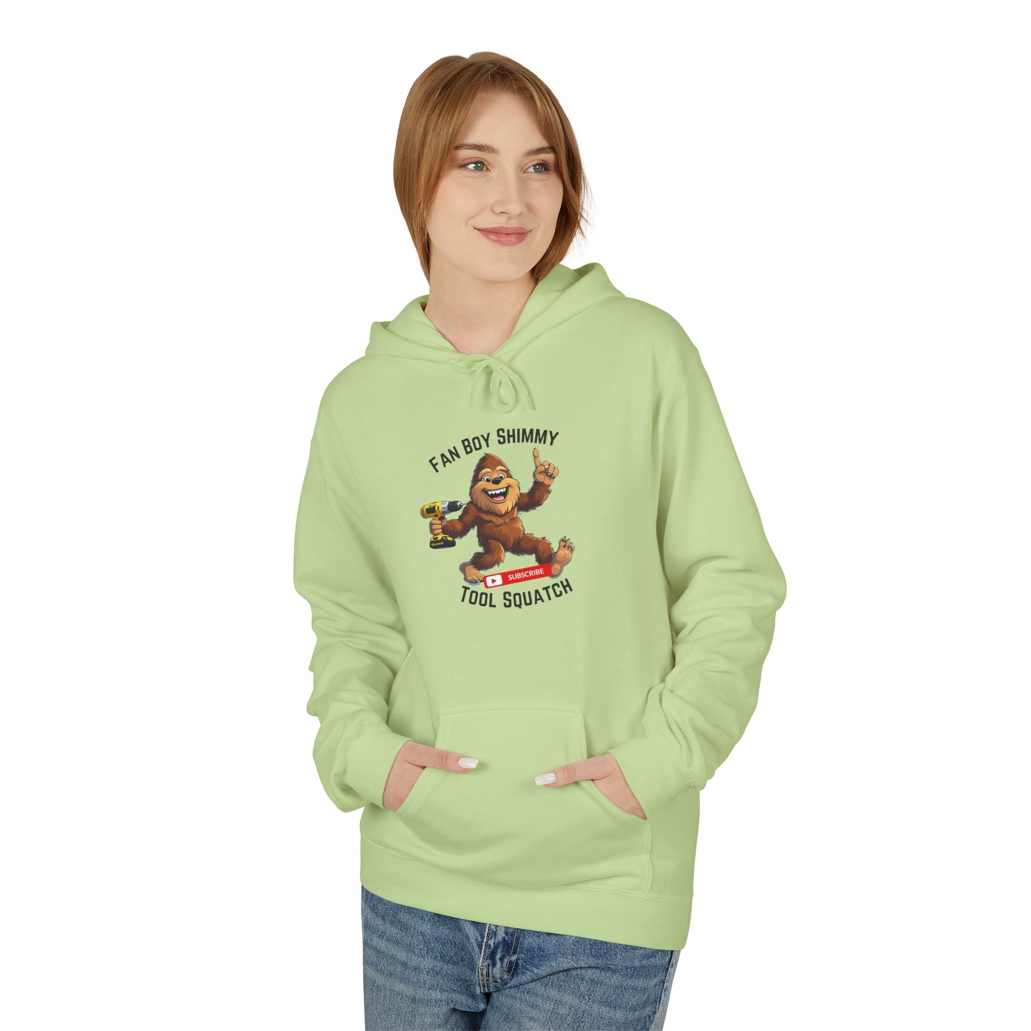 Fanboy Shimmy Fleece Hoodie, Tool Squatch, Perfect for DIY Lovers, Tools, Gifts for Mom, Cozy Hoodie, Funny Sweatshirt, Casual Wear