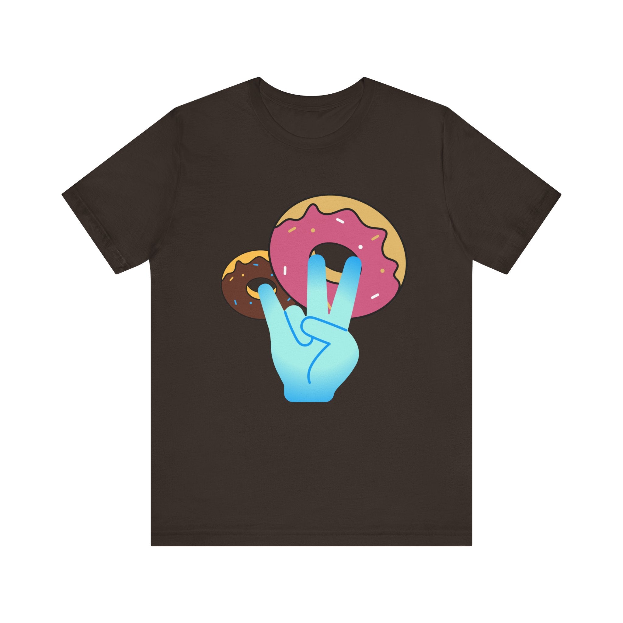 Playful Donut Graphic Tee, Casual Tee, Foodie Shirt, Gift for Food Lovers, Fun Day Out Style, Bright Orange T-Shirt, Unique Trendy Apparel