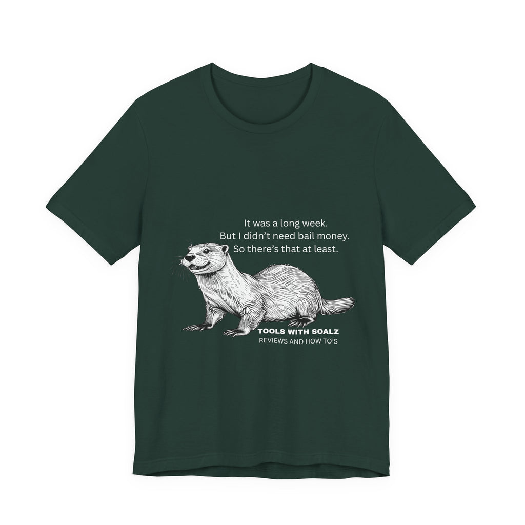 Bail Money Otter, Tools with SoAlz, Graphic Tee, Unisex Short Sleeve T-Shirt, Animal Lover Gift, Wildlife Tee, Nature Enthusiast Apparel