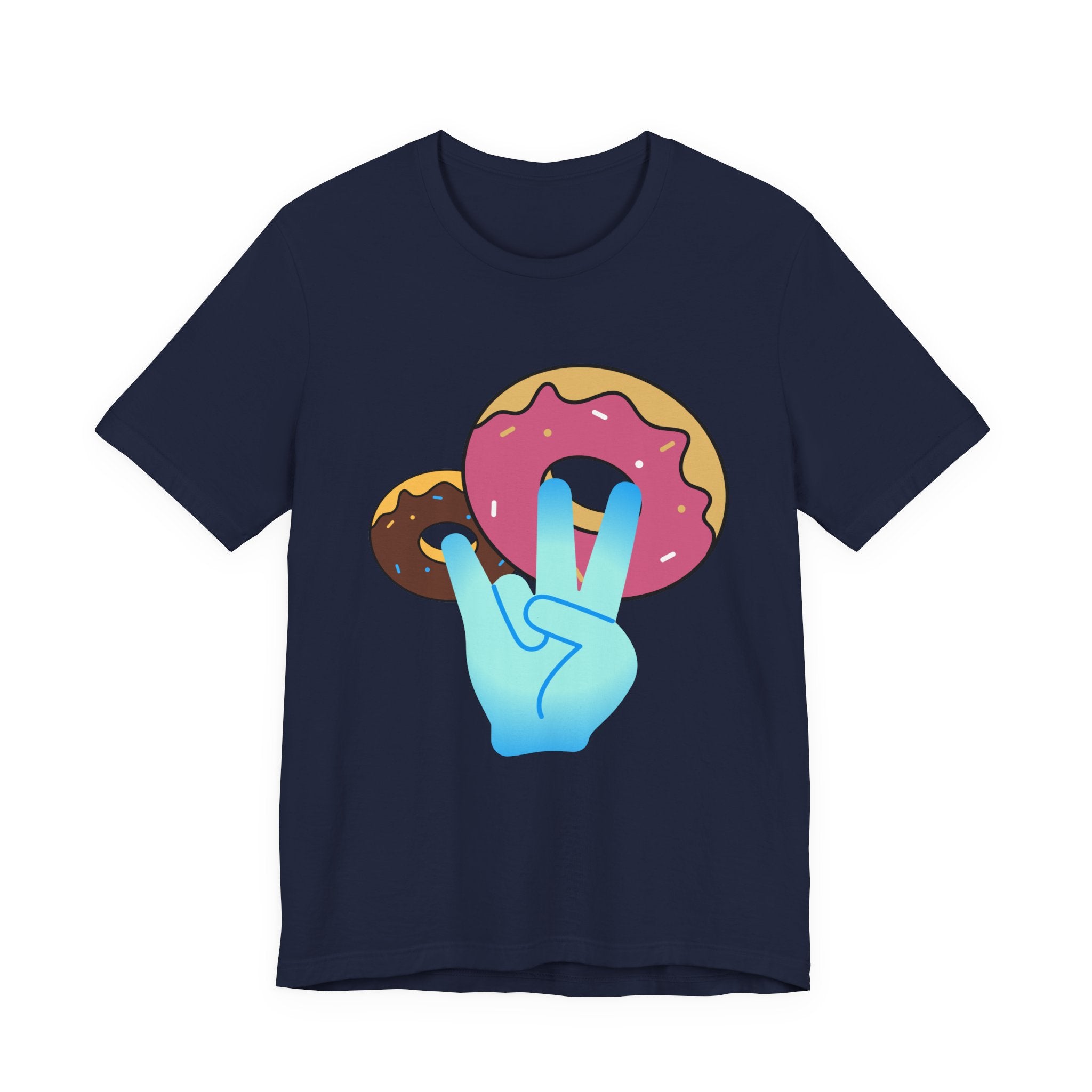 Playful Donut Graphic Tee, Casual Tee, Foodie Shirt, Gift for Food Lovers, Fun Day Out Style, Bright Orange T-Shirt, Unique Trendy Apparel