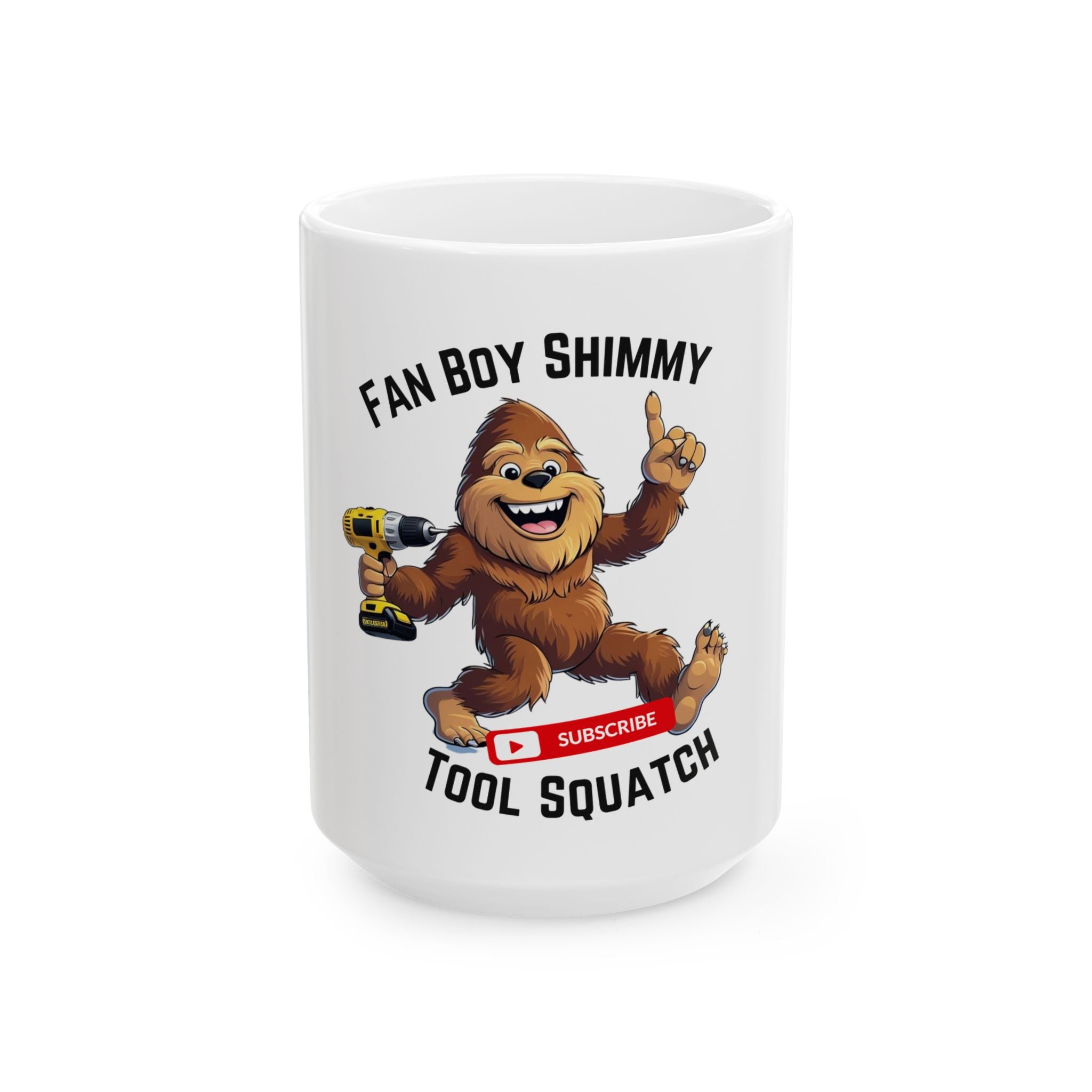 Fanboy Shimmy Sasquatch Coffee Cup, Tool Squatch, Gift for Dad, YouTube Fan, Unique Drinkware, Home Office Decor