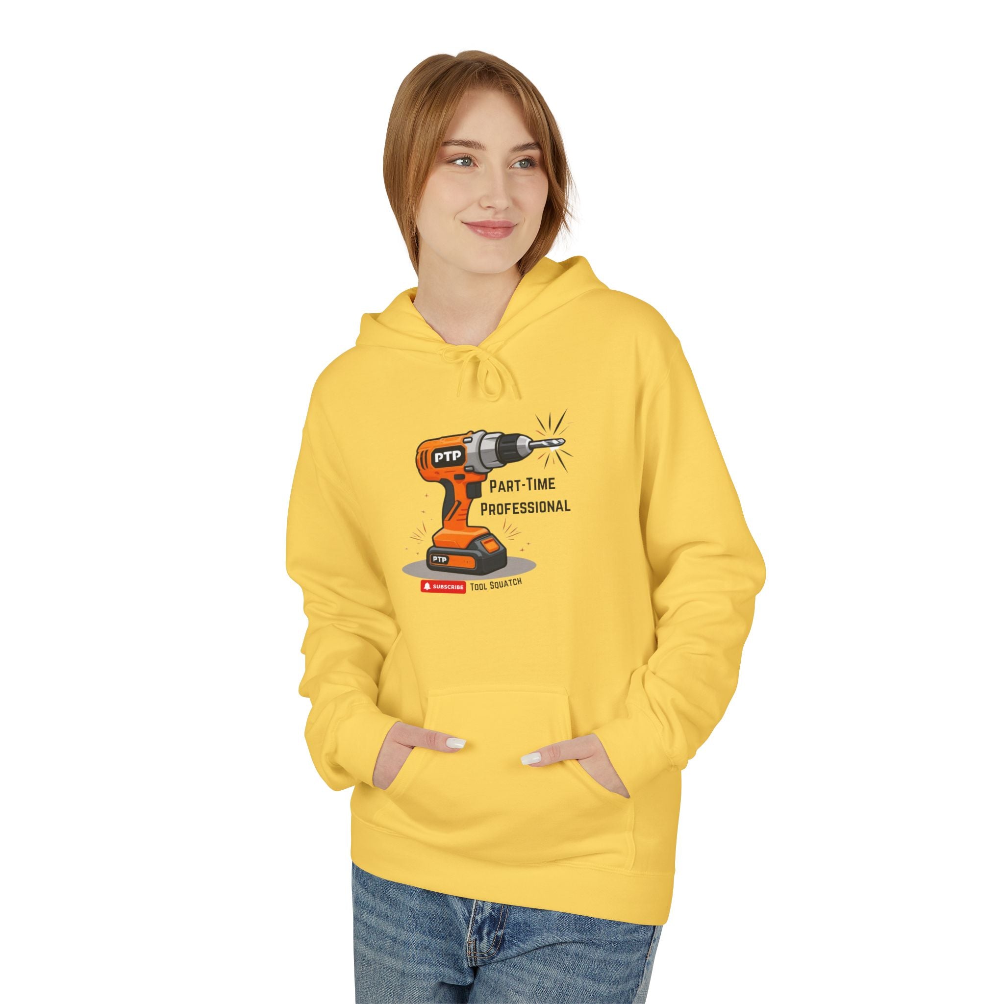 Part-Time Professional Hoodie, Tool Squatch, Crafting Apparel, Gift for Handyman, Personalized Workwear, Tool Themed Sweatshirt
