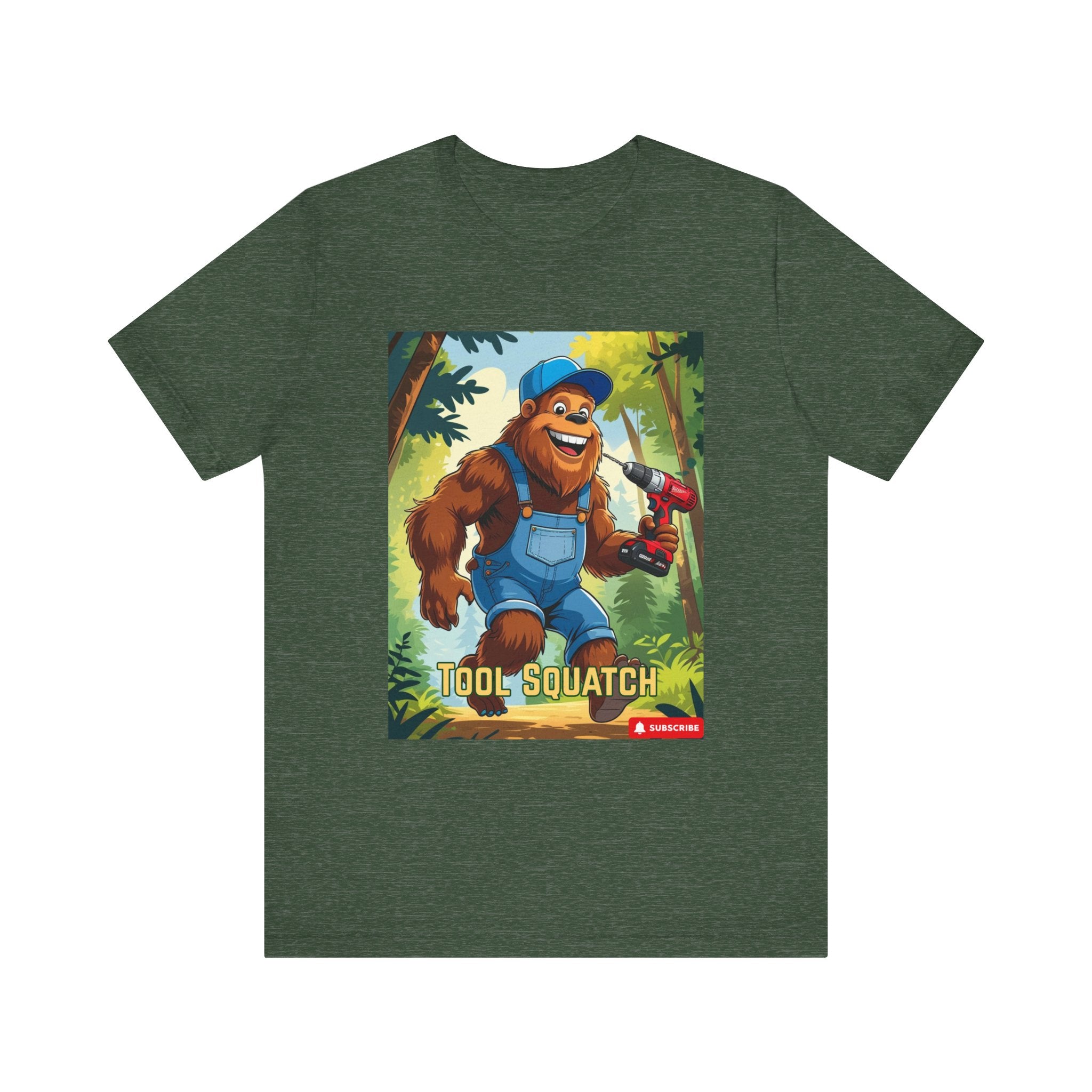Tool Squatch Graphic Tee, Funny T-Shirt for Nature Lovers, Unisex Short Sleeve, Gift for Dad, Camping Apparel, Outdoor Adventure