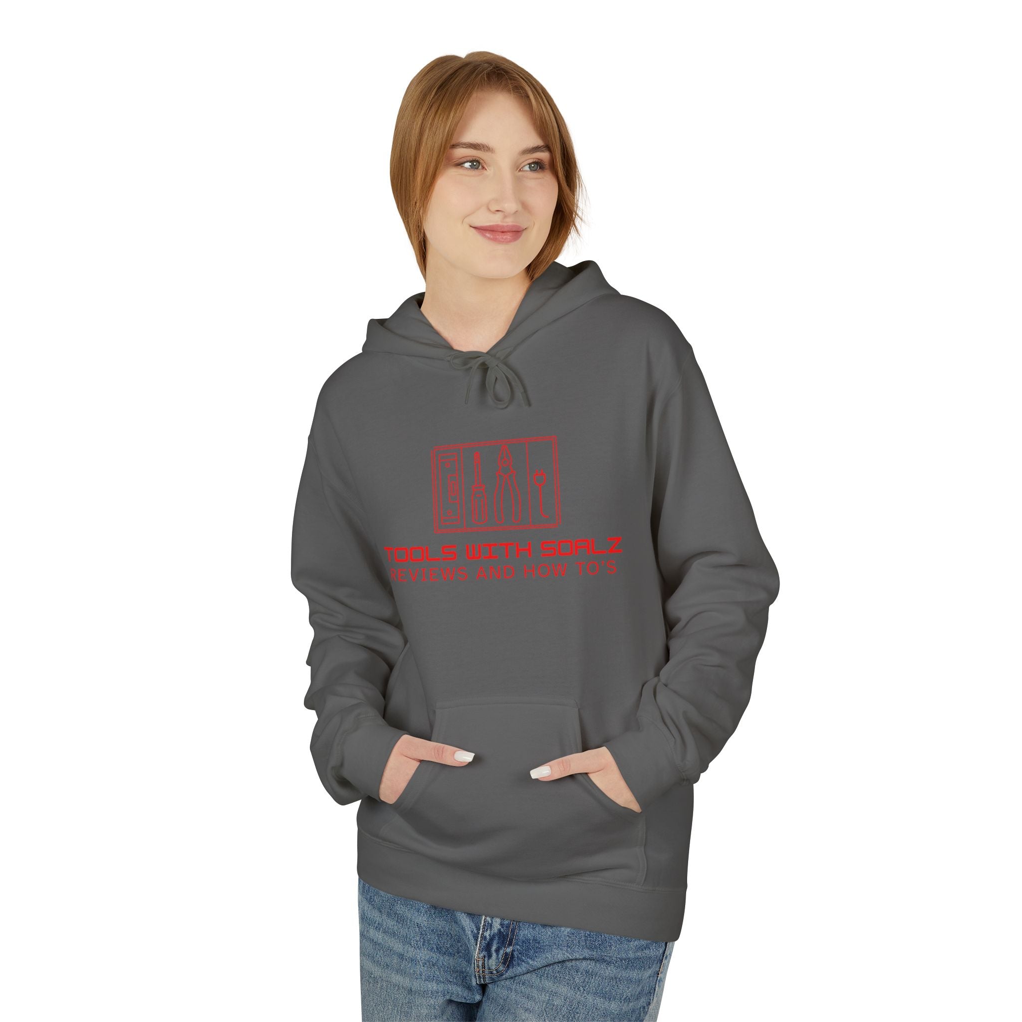 Tools with SOALZ Hoodie | Unisex Fleece Pullover, Cozy Sweatshirt for DIY Lovers, Perfect Gift for Handyman, Crafting or Home Improvement