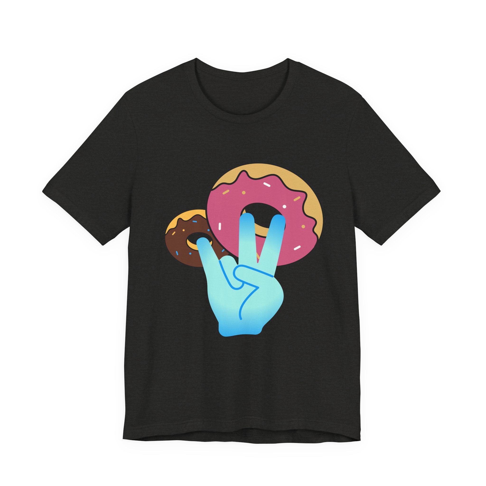 Playful Donut Graphic Tee, Casual Tee, Foodie Shirt, Gift for Food Lovers, Fun Day Out Style, Bright Orange T-Shirt, Unique Trendy Apparel