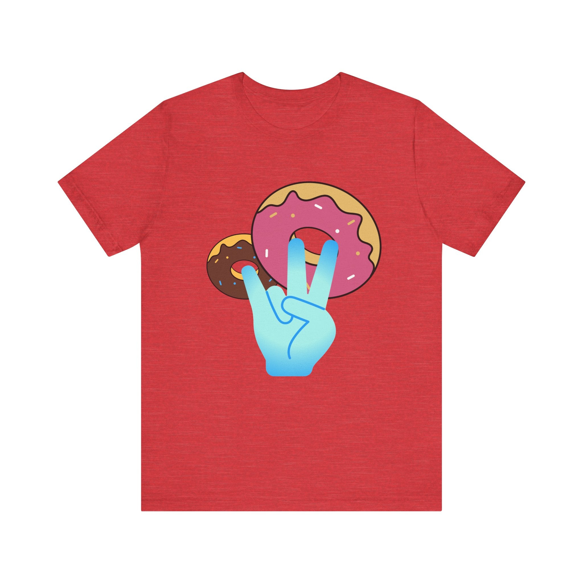Playful Donut Graphic Tee, Casual Tee, Foodie Shirt, Gift for Food Lovers, Fun Day Out Style, Bright Orange T-Shirt, Unique Trendy Apparel
