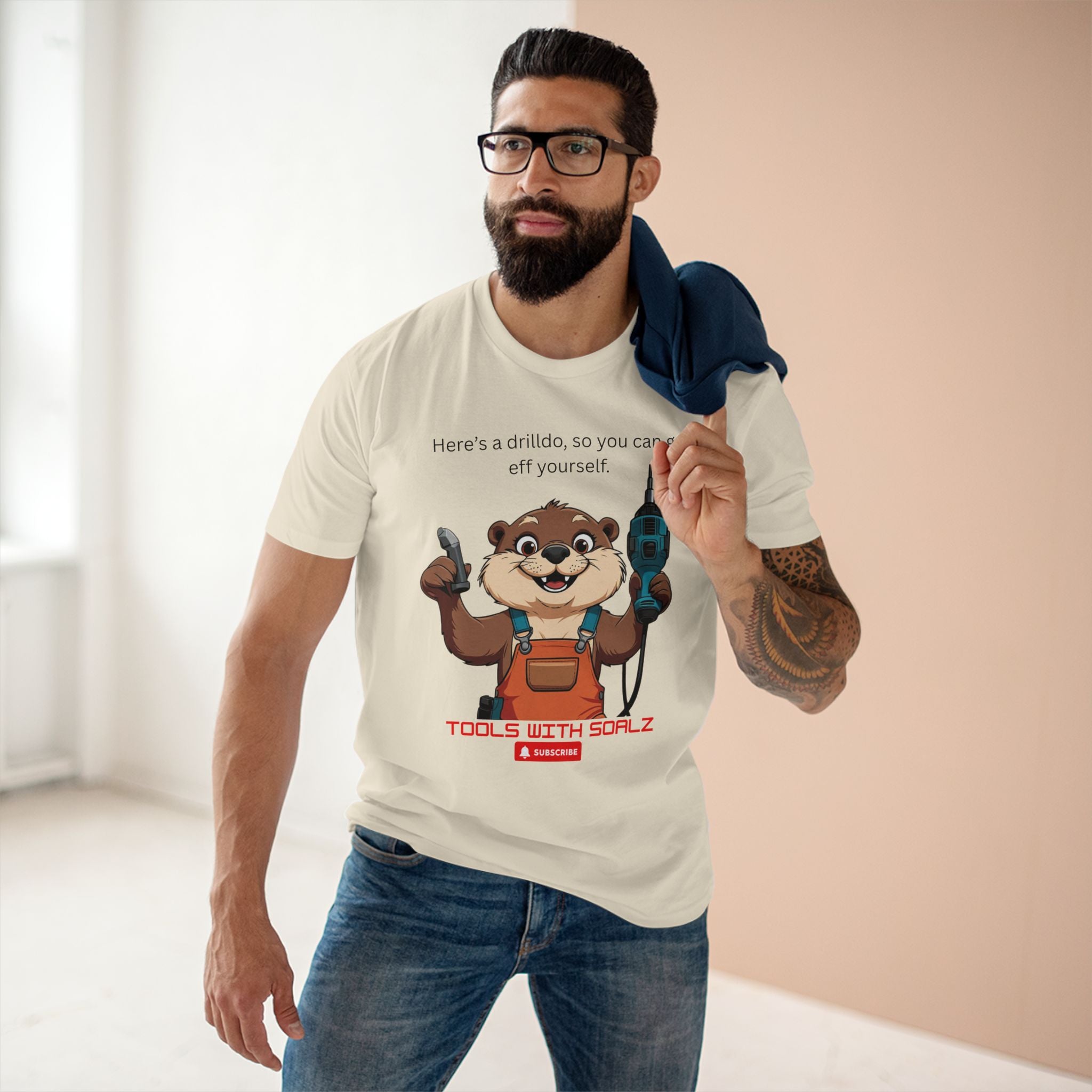 Drilldo, Tools with SoAlz Quirky Humor Shirt, DIY Gift for Handyman, Birthday Apparel, Unique Workwear