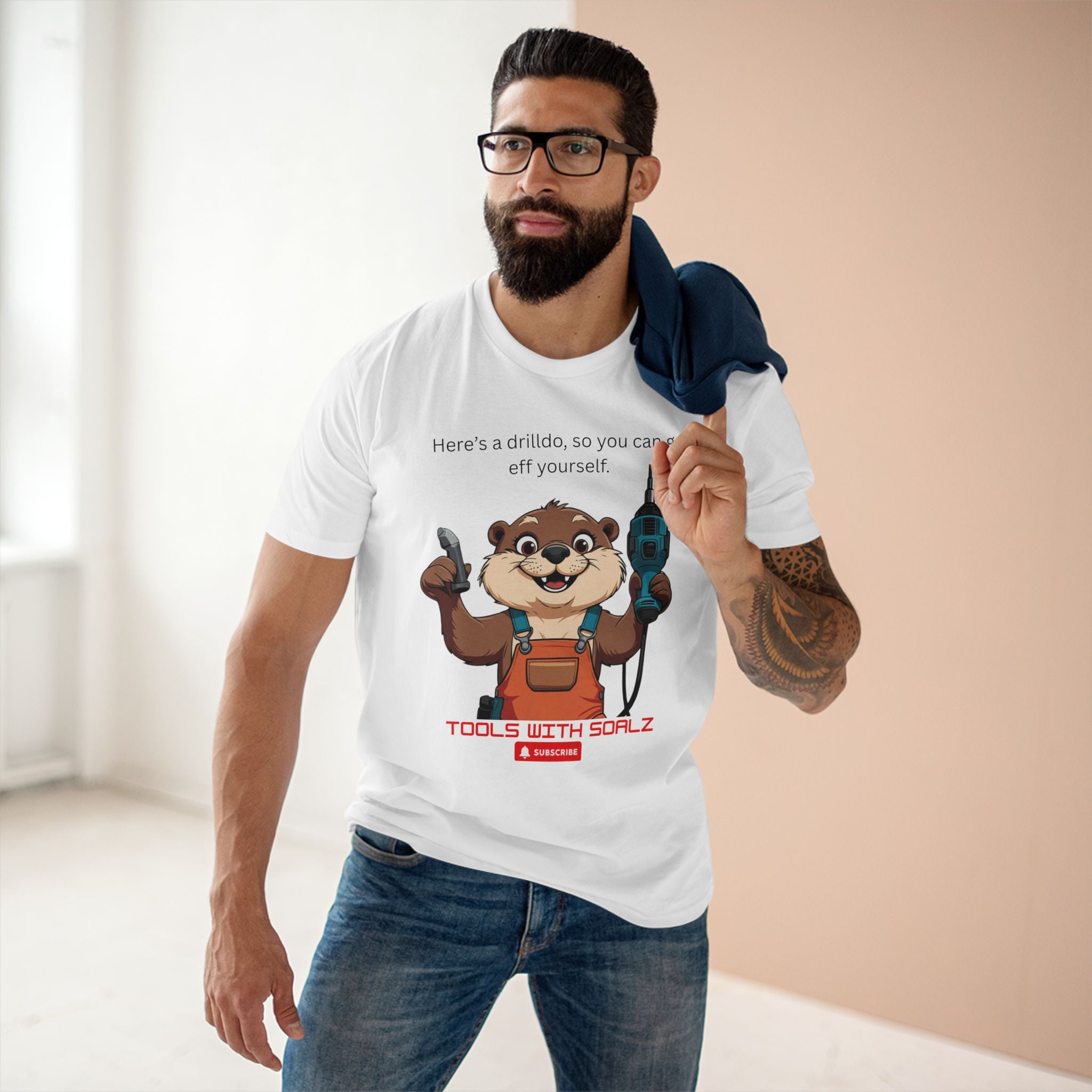 Drilldo, Tools with SoAlz Quirky Humor Shirt, DIY Gift for Handyman, Birthday Apparel, Unique Workwear