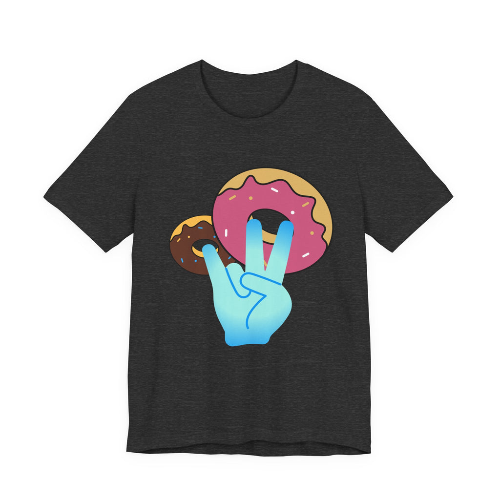 Playful Donut Graphic Tee, Casual Tee, Foodie Shirt, Gift for Food Lovers, Fun Day Out Style, Bright Orange T-Shirt, Unique Trendy Apparel