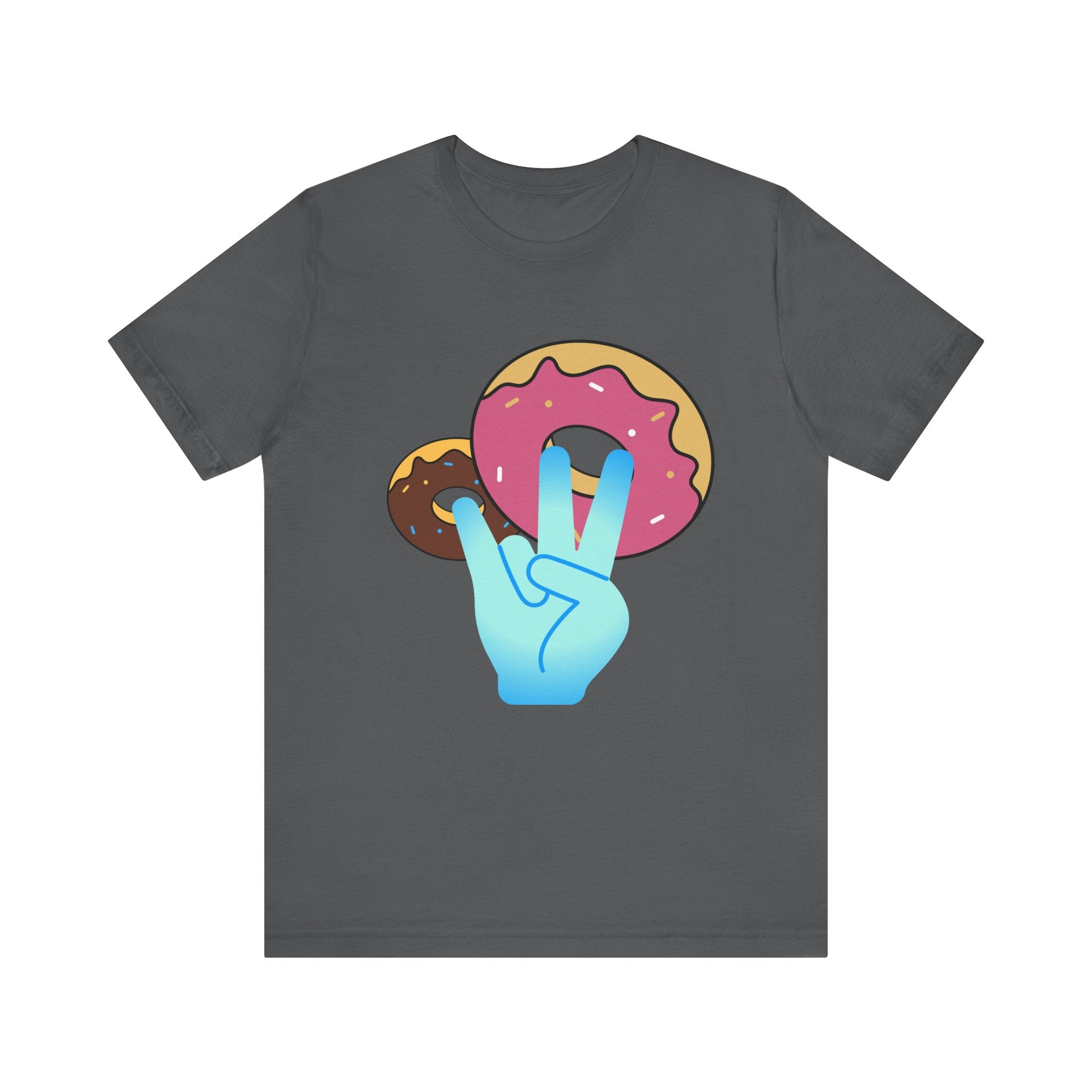 Playful Donut Graphic Tee, Casual Tee, Foodie Shirt, Gift for Food Lovers, Fun Day Out Style, Bright Orange T-Shirt, Unique Trendy Apparel