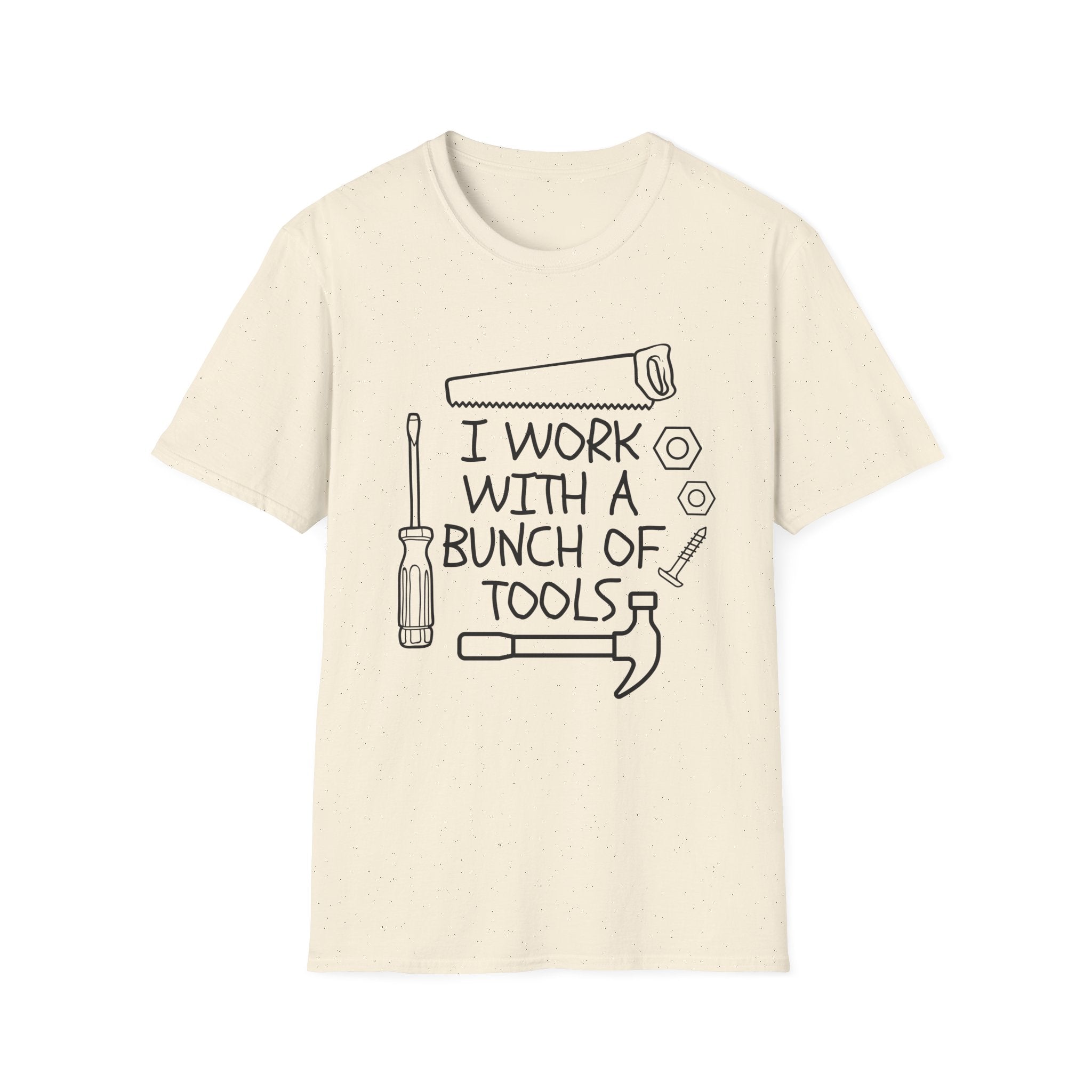 I work with Tools T-Shirt: I Work With a Bunch of Tools, Gift for DIY Enthusiasts, Father's Day, Workshop Apparel, Casual Wear, [...]