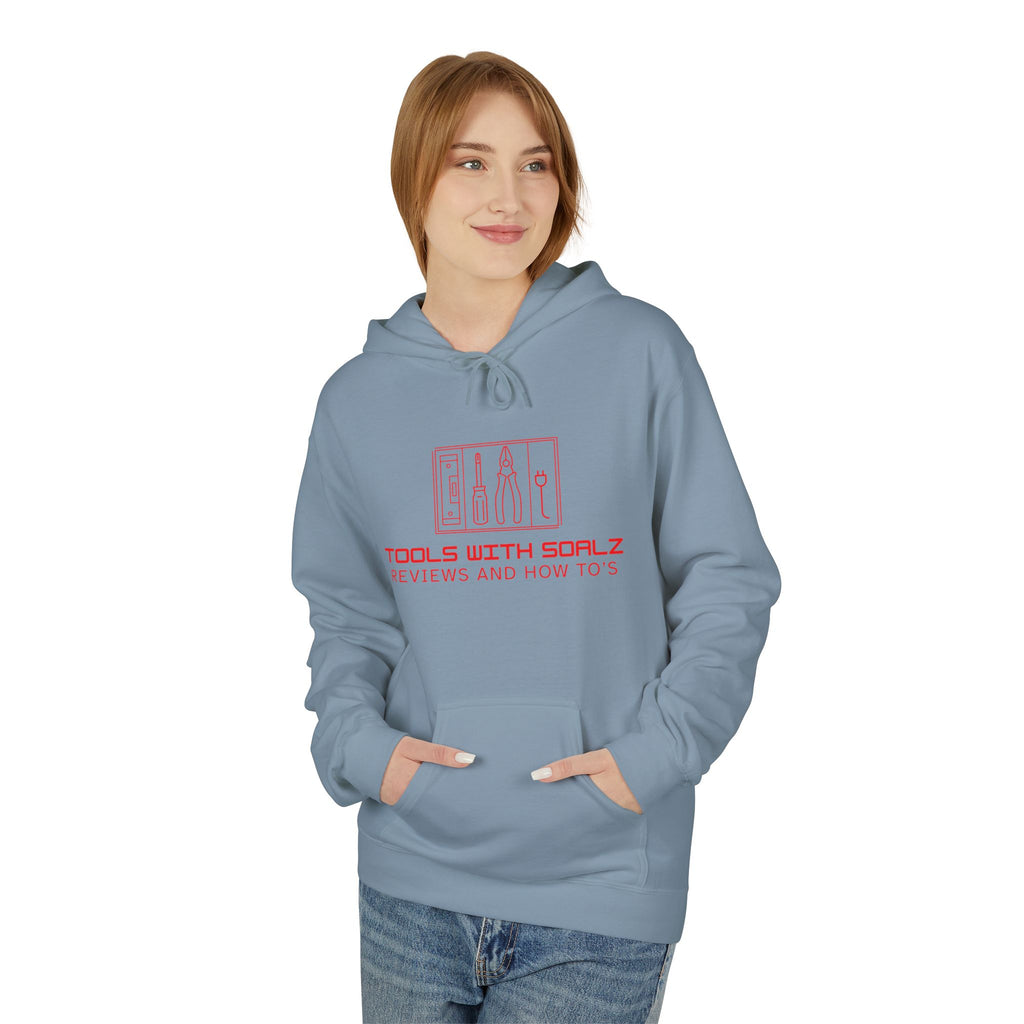 Tools with SOALZ Hoodie | Unisex Fleece Pullover, Cozy Sweatshirt for DIY Lovers, Perfect Gift for Handyman, Crafting or Home Improvement