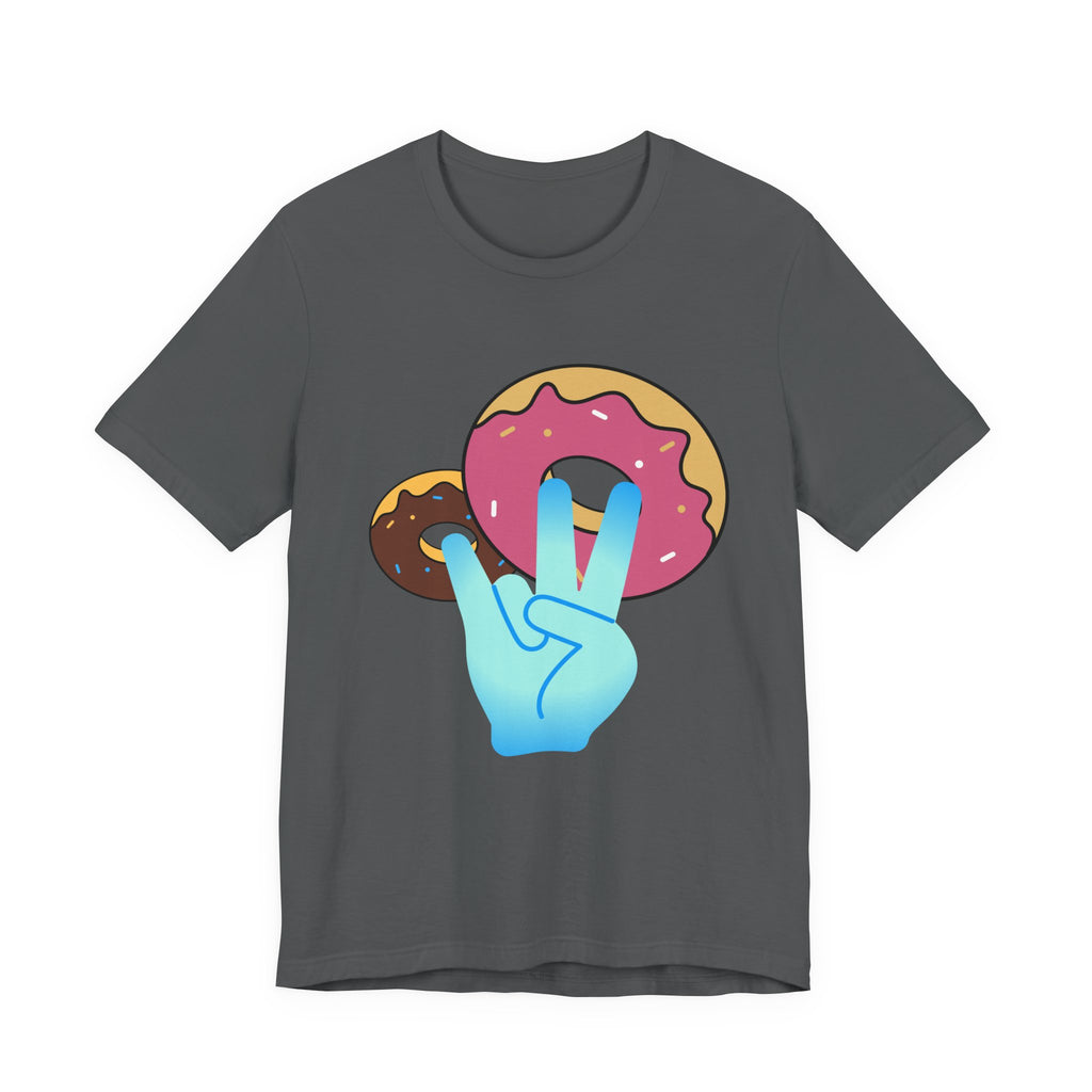 Playful Donut Graphic Tee, Casual Tee, Foodie Shirt, Gift for Food Lovers, Fun Day Out Style, Bright Orange T-Shirt, Unique Trendy Apparel