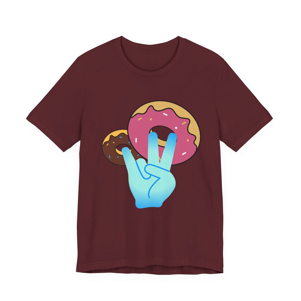 Playful Donut Graphic Tee, Casual Tee, Foodie Shirt, Gift for Food Lovers, Fun Day Out Style, Bright Orange T-Shirt, Unique Trendy Apparel