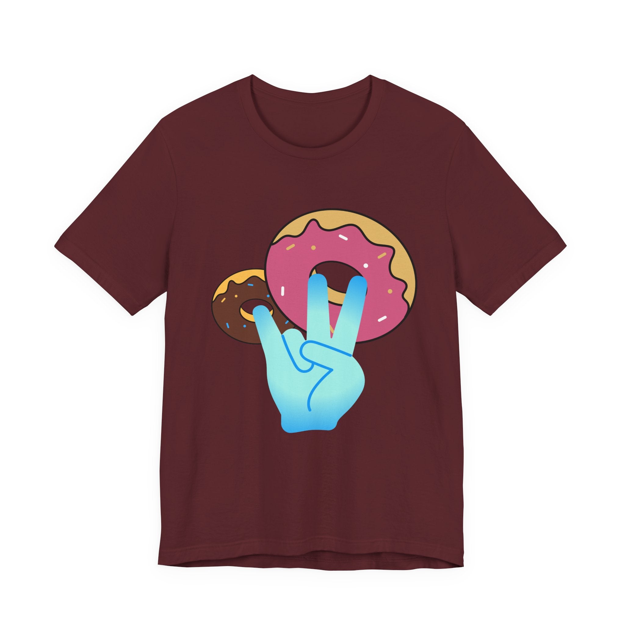 Playful Donut Graphic Tee, Casual Tee, Foodie Shirt, Gift for Food Lovers, Fun Day Out Style, Bright Orange T-Shirt, Unique Trendy Apparel