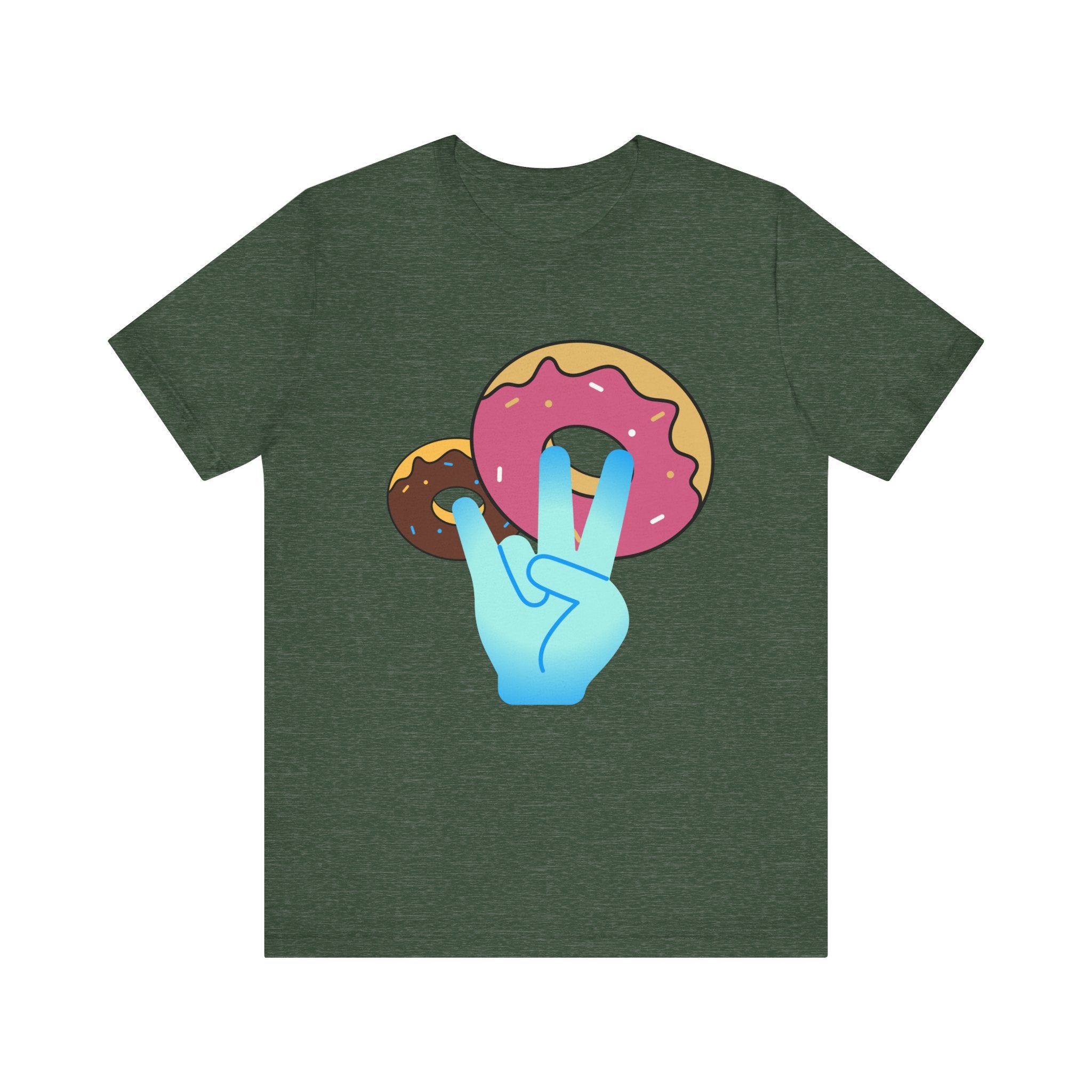 Playful Donut Graphic Tee, Casual Tee, Foodie Shirt, Gift for Food Lovers, Fun Day Out Style, Bright Orange T-Shirt, Unique Trendy Apparel