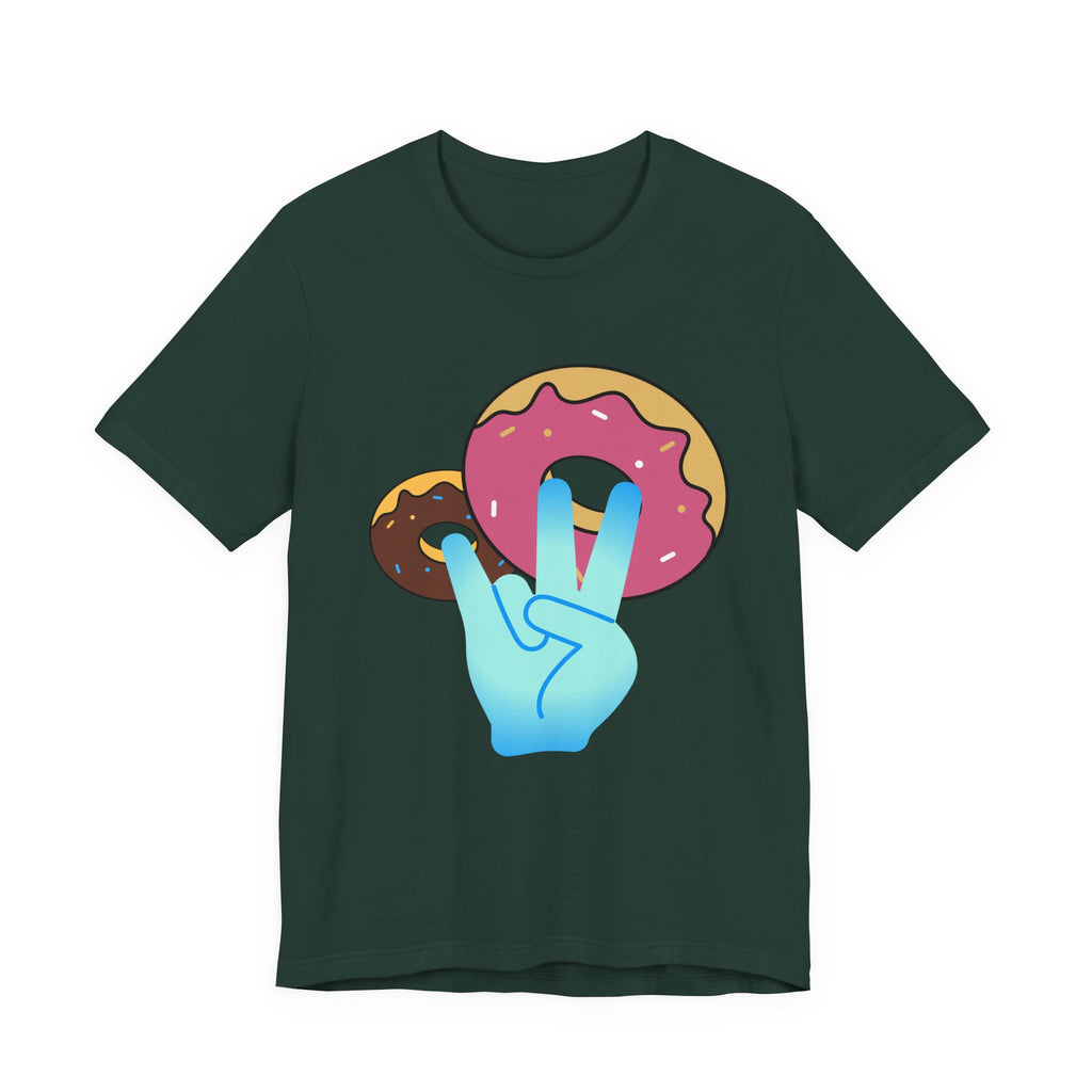 Playful Donut Graphic Tee, Casual Tee, Foodie Shirt, Gift for Food Lovers, Fun Day Out Style, Bright Orange T-Shirt, Unique Trendy Apparel