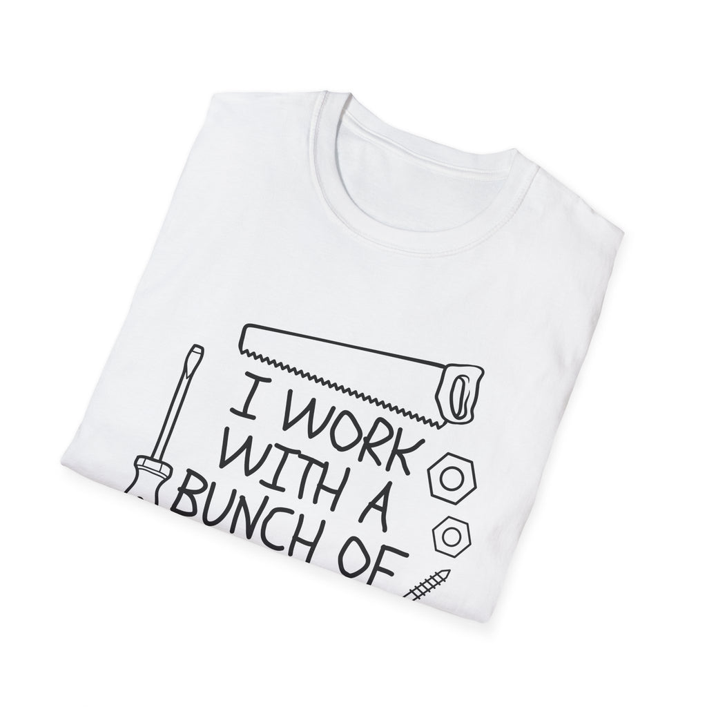 I work with Tools T-Shirt: I Work With a Bunch of Tools, Gift for DIY Enthusiasts, Father's Day, Workshop Apparel, Casual Wear, [...]