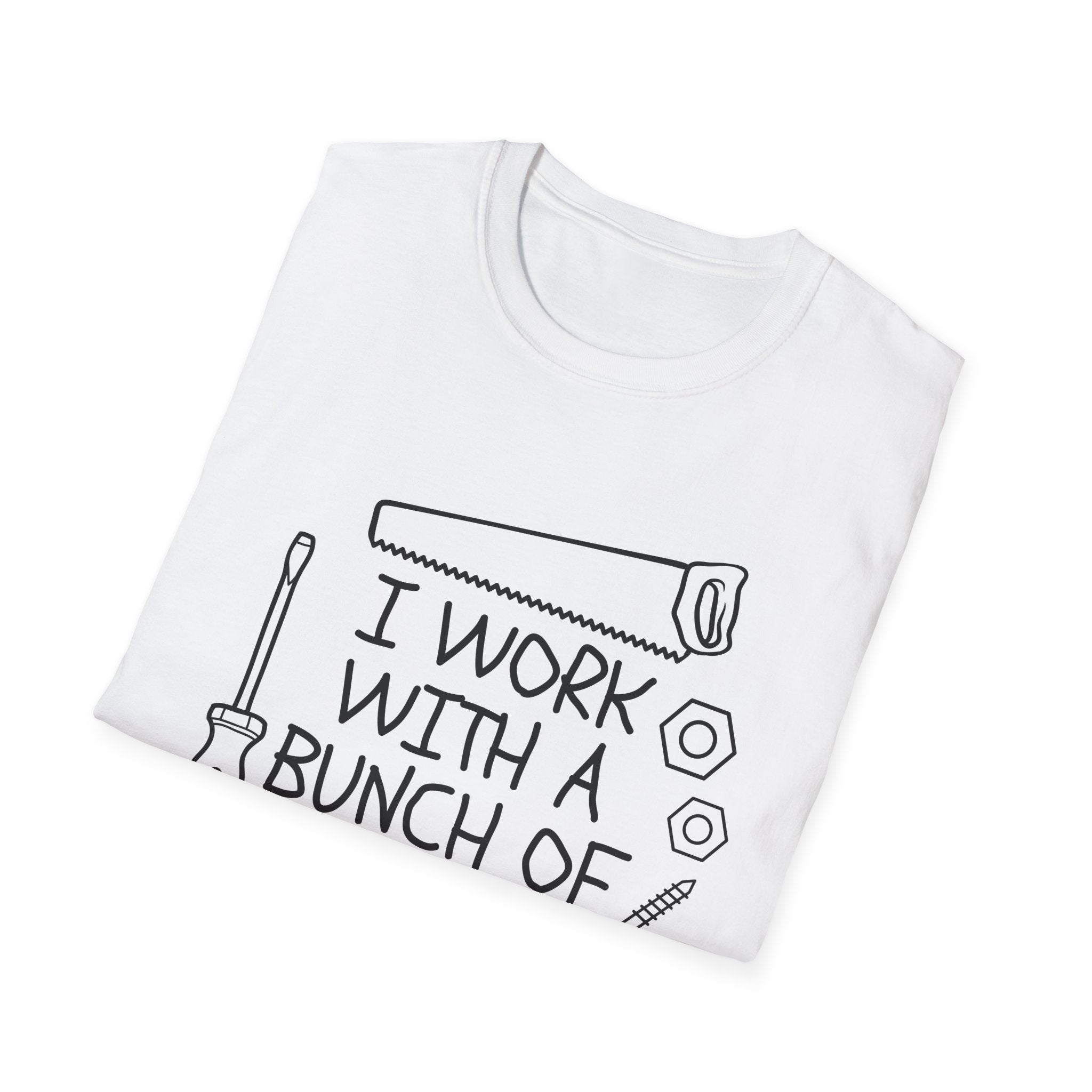 I work with Tools T-Shirt: I Work With a Bunch of Tools, Gift for DIY Enthusiasts, Father's Day, Workshop Apparel, Casual Wear, [...]