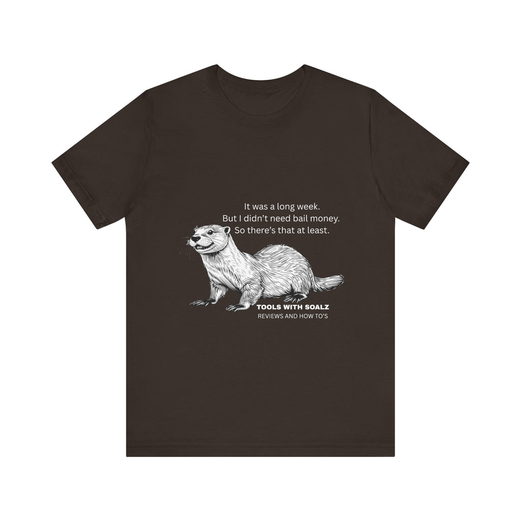 Bail Money Otter, Tools with SoAlz, Graphic Tee, Unisex Short Sleeve T-Shirt, Animal Lover Gift, Wildlife Tee, Nature Enthusiast Apparel