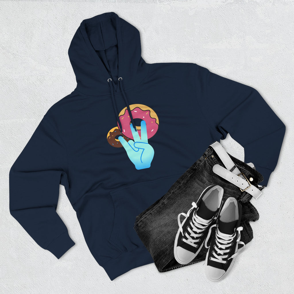 Playful Donut Fleece Hoodie, Cozy Hoodie for Foodies, Trendy Casual Wear, Gift for Food Lovers, Sweet Treat Apparel