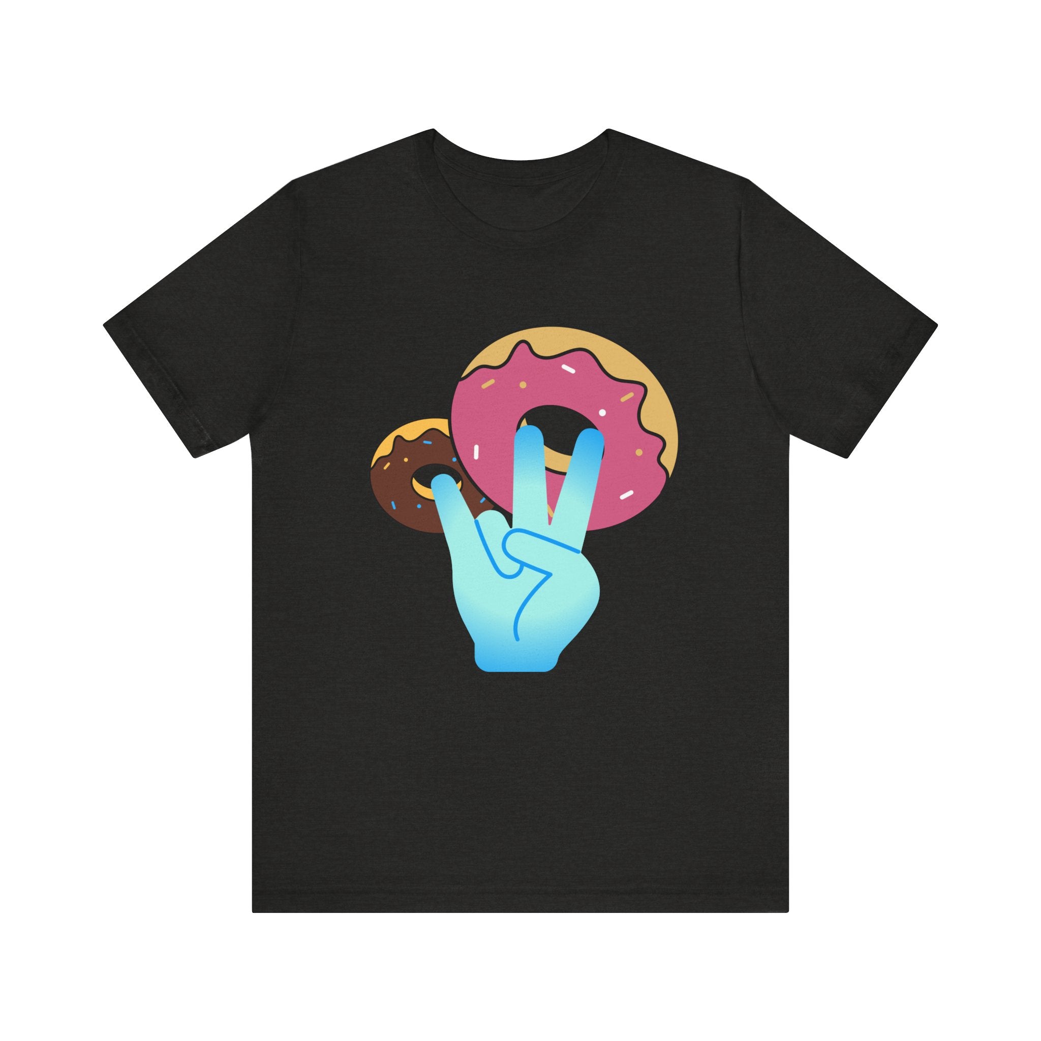 Playful Donut Graphic Tee, Casual Tee, Foodie Shirt, Gift for Food Lovers, Fun Day Out Style, Bright Orange T-Shirt, Unique Trendy Apparel