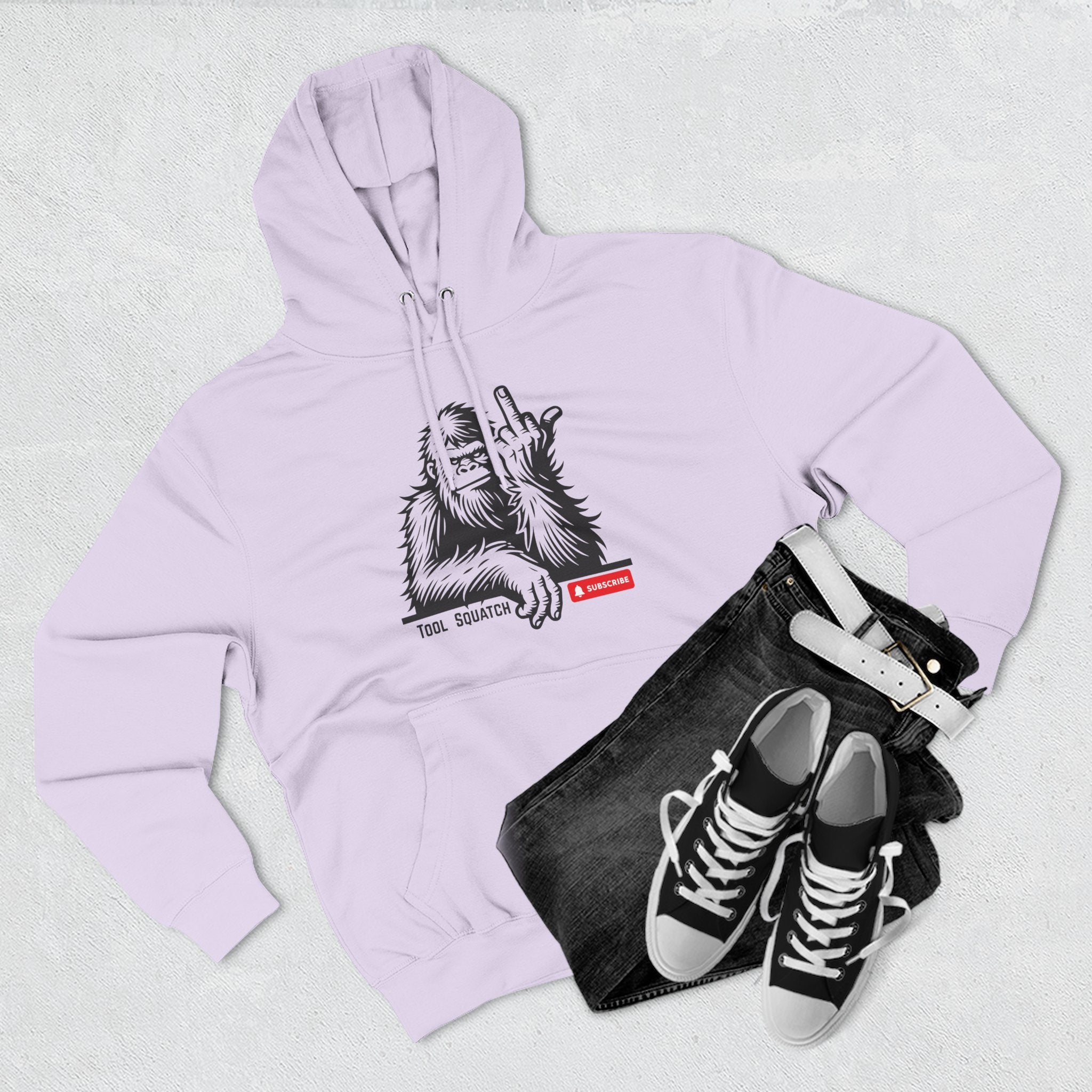 Sasquatch, Tool Squatch, Cozy Three-Panel Fleece Hoodie, Casual Sweatshirt, Unisex Hoodie, Perfect Gift, Warm Layer for All Seasons