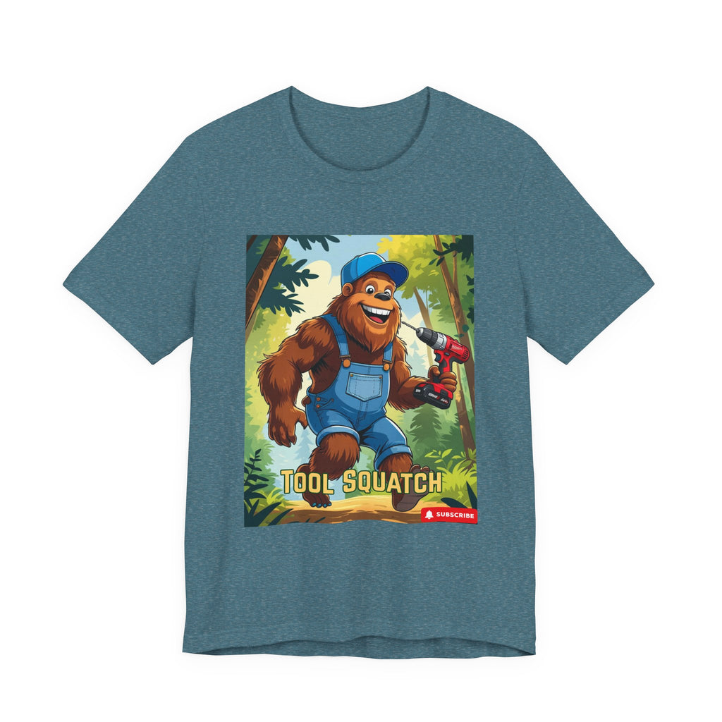 Tool Squatch Graphic Tee, Funny T-Shirt for Nature Lovers, Unisex Short Sleeve, Gift for Dad, Camping Apparel, Outdoor Adventure