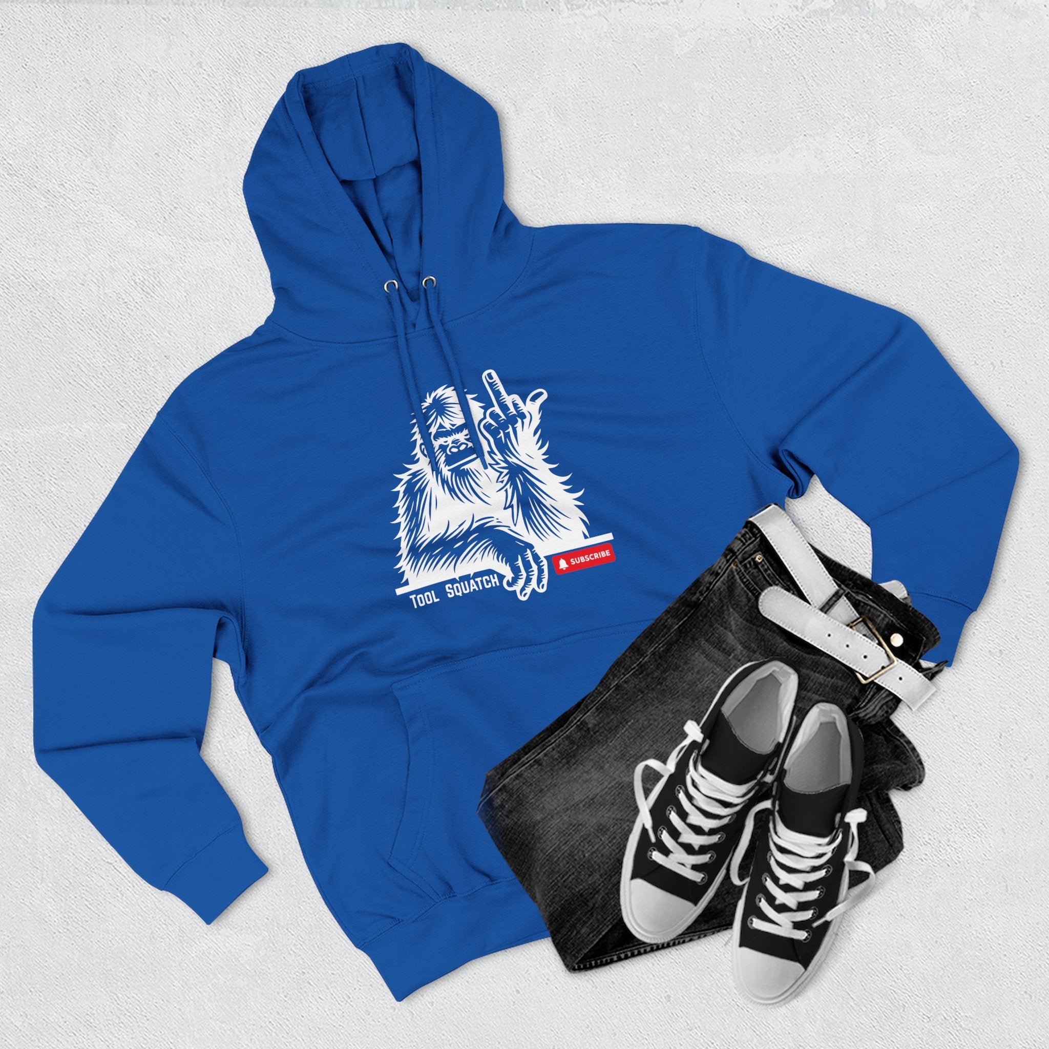 Sasquatch, Tool Squatch, Cozy Three-Panel Fleece Hoodie, Casual Sweatshirt, Unisex Hoodie, Perfect Gift, Warm Layer for All Seasons
