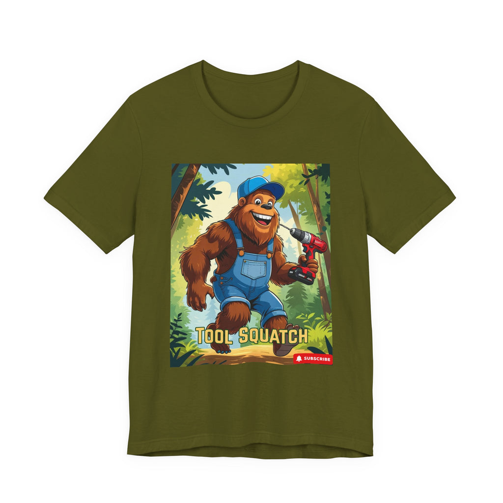 Tool Squatch Graphic Tee, Funny T-Shirt for Nature Lovers, Unisex Short Sleeve, Gift for Dad, Camping Apparel, Outdoor Adventure