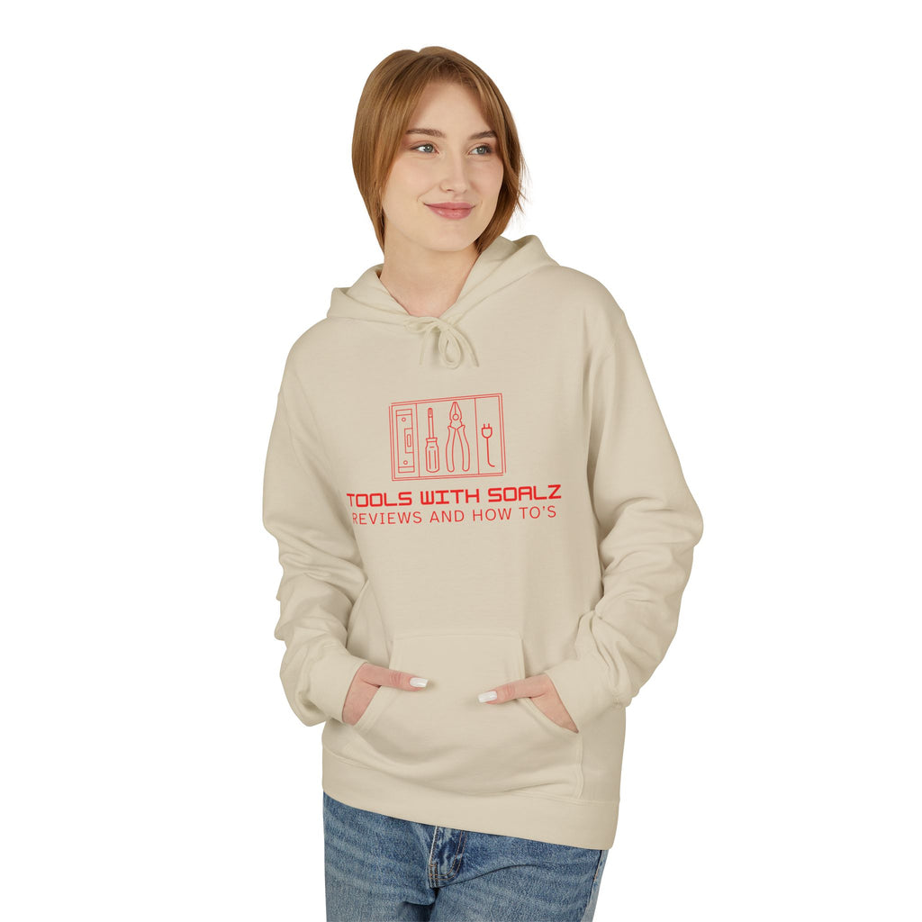 Tools with SOALZ Hoodie | Unisex Fleece Pullover, Cozy Sweatshirt for DIY Lovers, Perfect Gift for Handyman, Crafting or Home Improvement