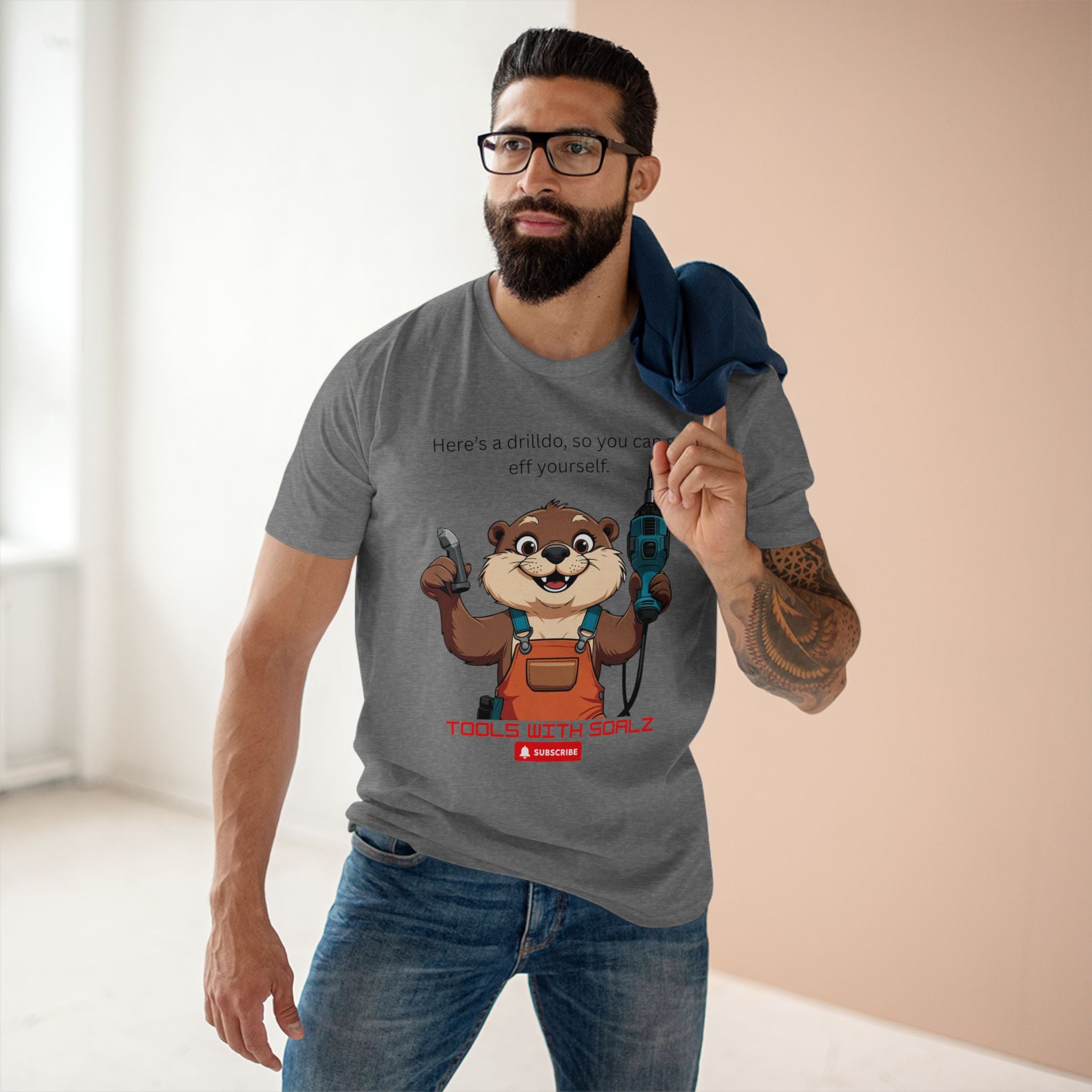 Drilldo, Tools with SoAlz Quirky Humor Shirt, DIY Gift for Handyman, Birthday Apparel, Unique Workwear