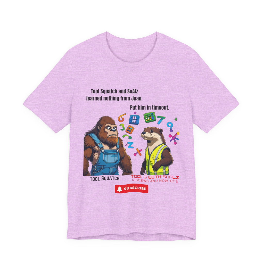 Learning with Juan, Tools with SoAlz, Tool Squatch, Tee for Tool Lovers, Funny T-Shirt, Gift for DIY Enthusiasts, Quirky Men’s Tee, Casual Everyday Wear