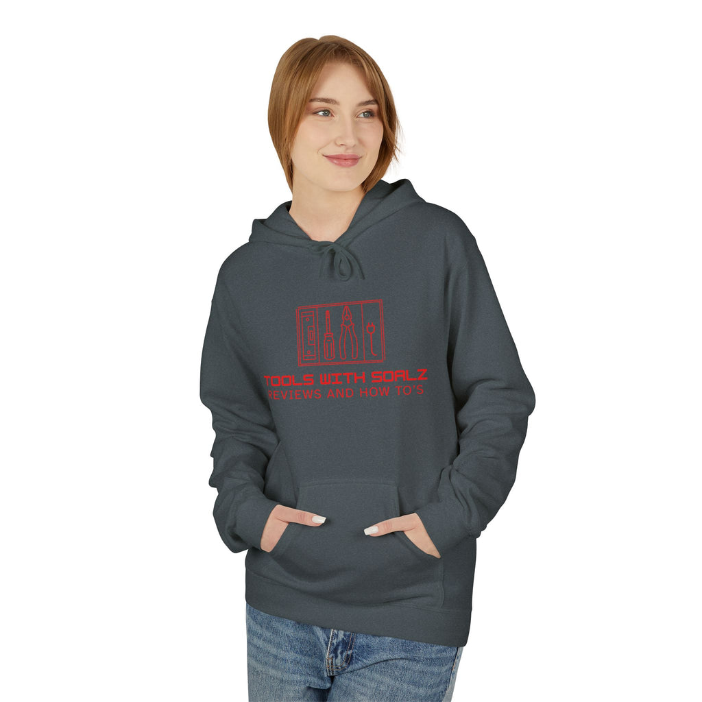 Tools with SOALZ Hoodie | Unisex Fleece Pullover, Cozy Sweatshirt for DIY Lovers, Perfect Gift for Handyman, Crafting or Home Improvement