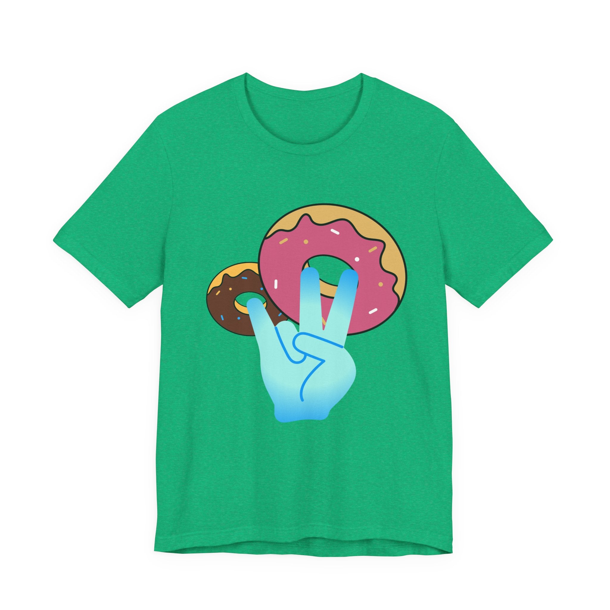 Playful Donut Graphic Tee, Casual Tee, Foodie Shirt, Gift for Food Lovers, Fun Day Out Style, Bright Orange T-Shirt, Unique Trendy Apparel