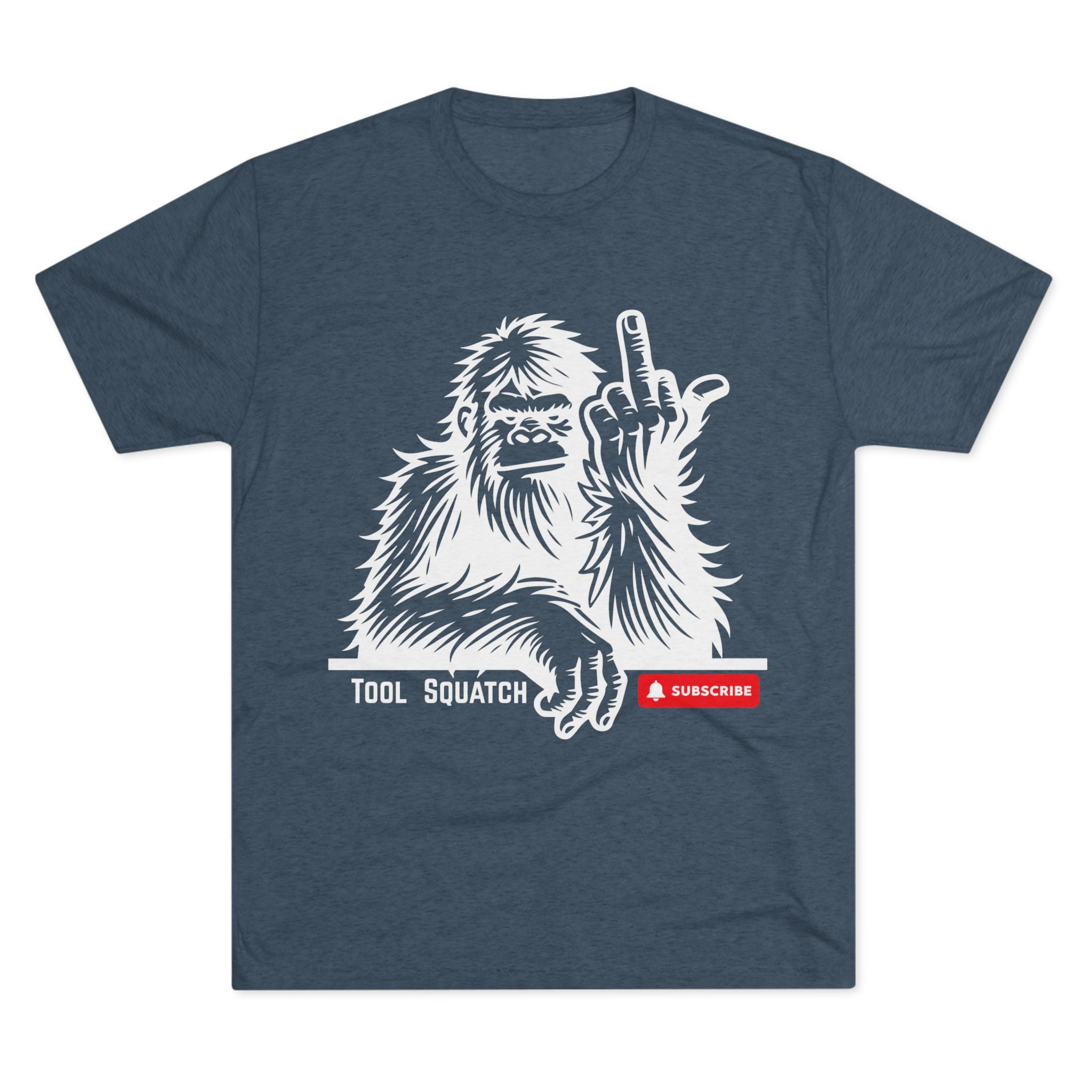 Sasquatch, Tool Squatch - Unisex Tri-Blend Crew Tee, Funny Graphic Shirt, Gifts for Him, Unique Casual Wear, Humor Apparel