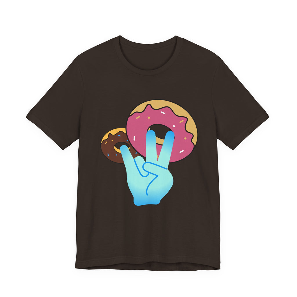 Playful Donut Graphic Tee, Casual Tee, Foodie Shirt, Gift for Food Lovers, Fun Day Out Style, Bright Orange T-Shirt, Unique Trendy Apparel