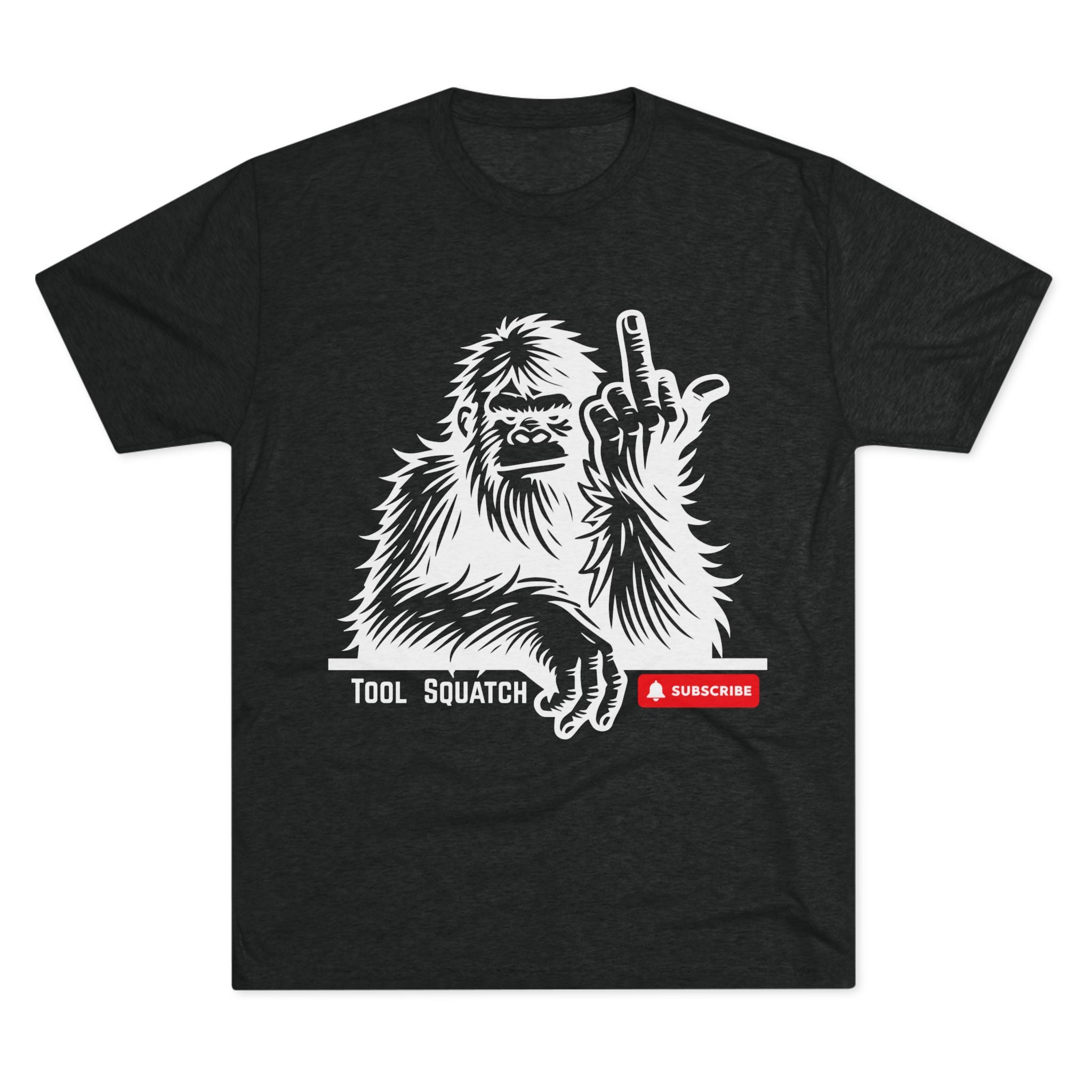 Sasquatch, Tool Squatch - Unisex Tri-Blend Crew Tee, Funny Graphic Shirt, Gifts for Him, Unique Casual Wear, Humor Apparel