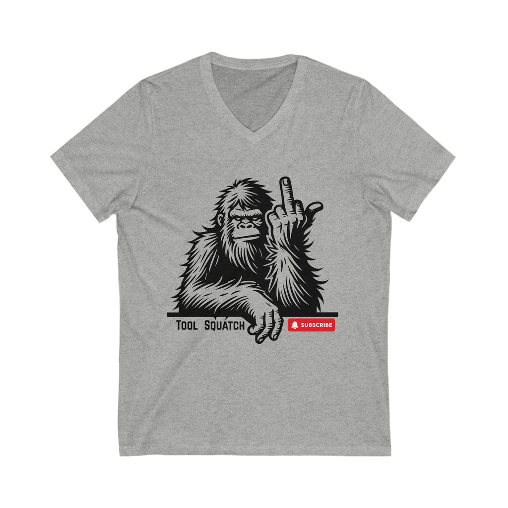 Sasquatch, Tool Squatch, Funny Sasquatch Shirt, Graphic V-Neck, Casual Unisex Wear, Gift for Outdoor Lovers, Humor Tee