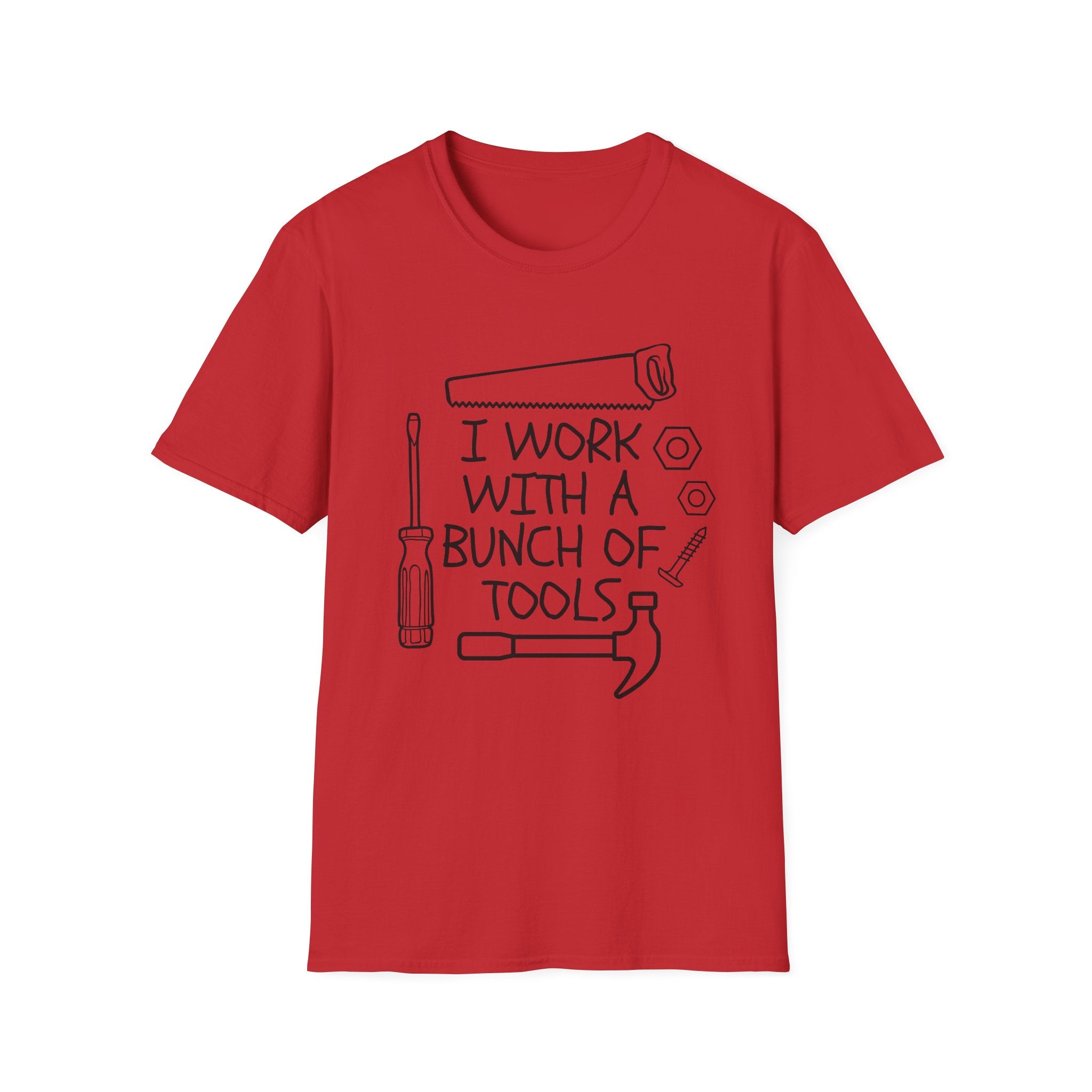 I work with Tools T-Shirt: I Work With a Bunch of Tools, Gift for DIY Enthusiasts, Father's Day, Workshop Apparel, Casual Wear, [...]