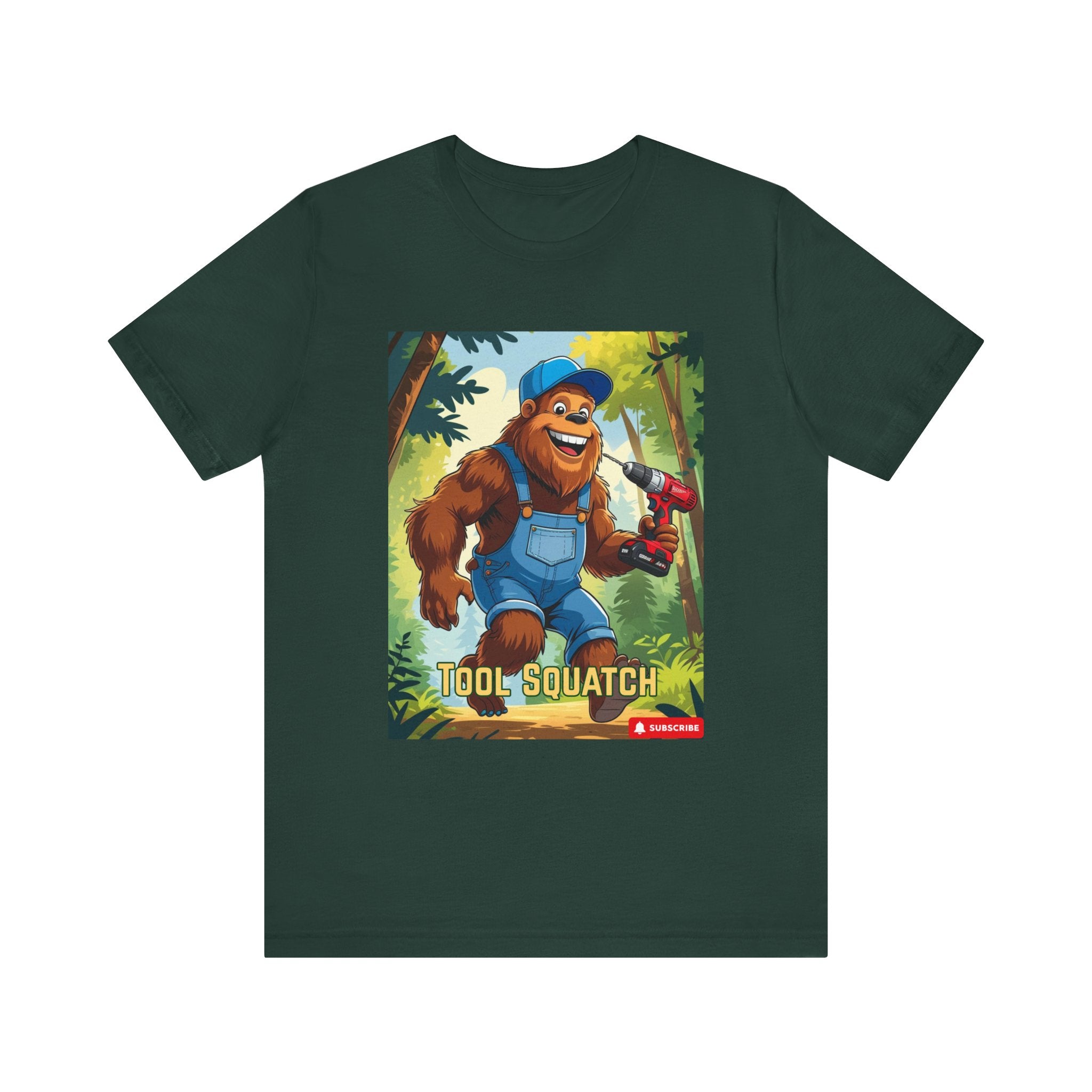 Tool Squatch Graphic Tee, Funny T-Shirt for Nature Lovers, Unisex Short Sleeve, Gift for Dad, Camping Apparel, Outdoor Adventure