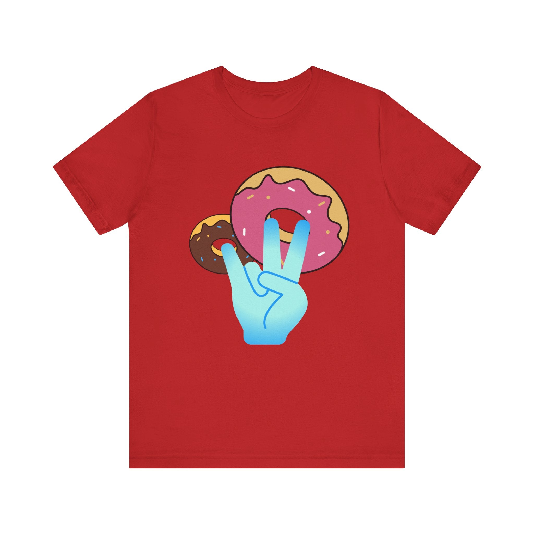 Playful Donut Graphic Tee, Casual Tee, Foodie Shirt, Gift for Food Lovers, Fun Day Out Style, Bright Orange T-Shirt, Unique Trendy Apparel